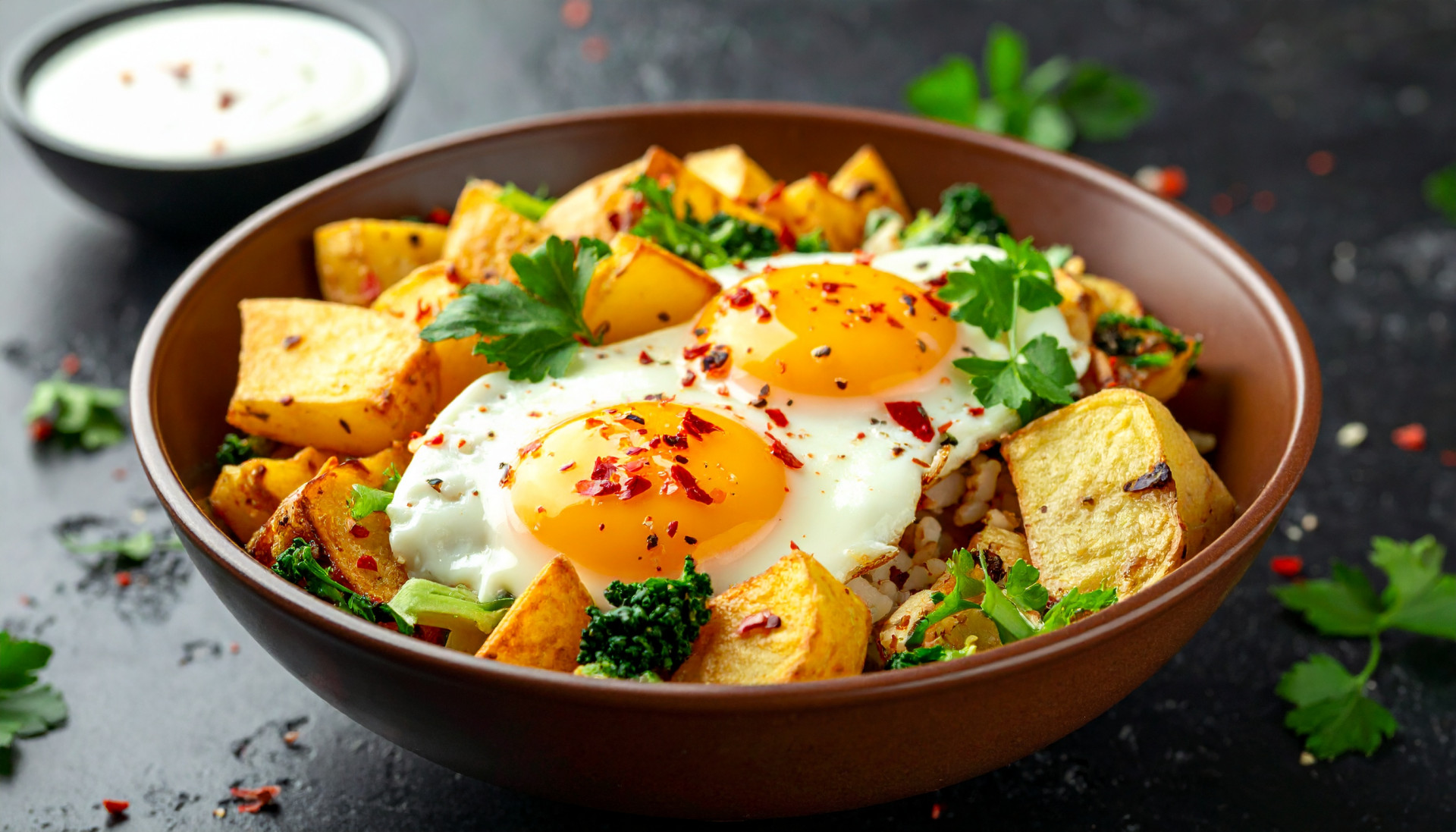 Crispy Potato Soft Egg Bowl