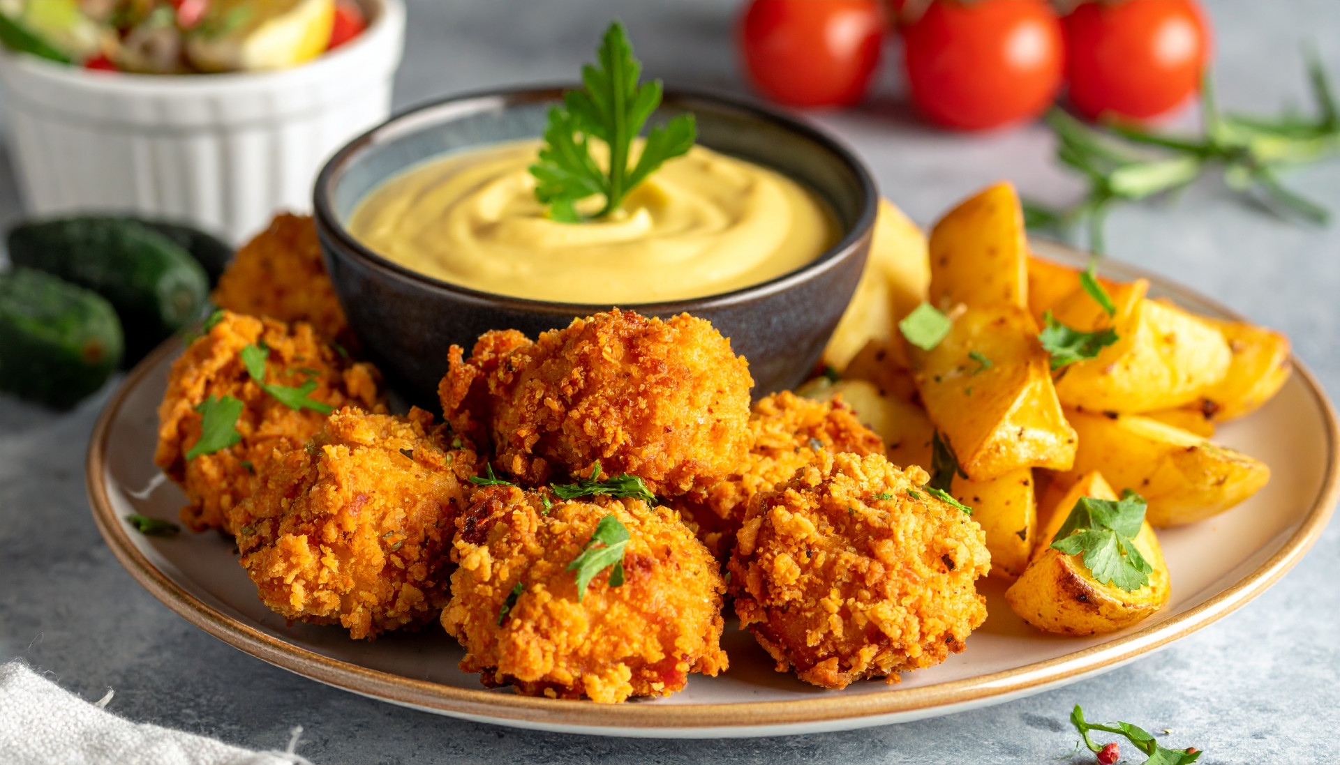 Crispy Chicken Bites Potatoes