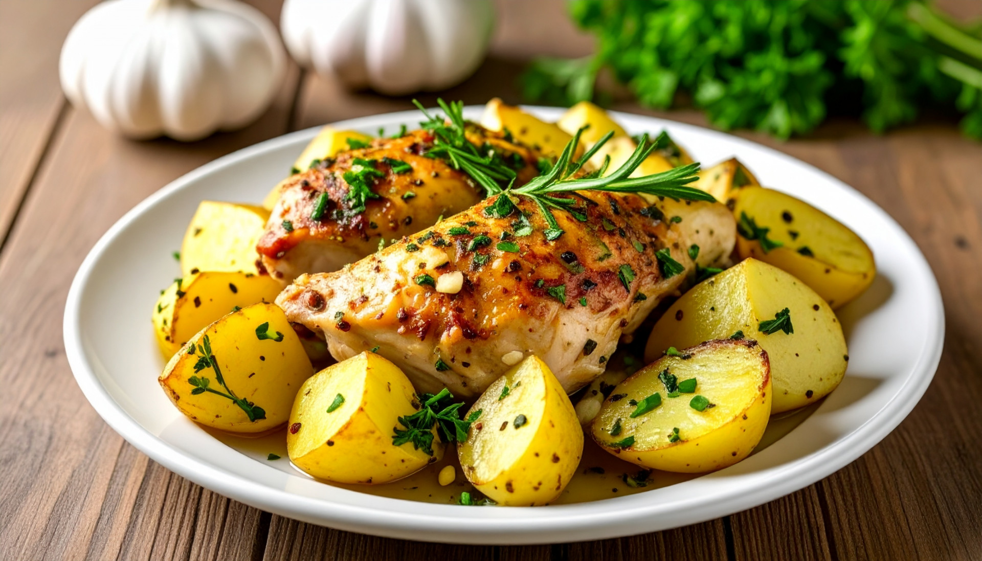 Garlic Chicken Potato Plate