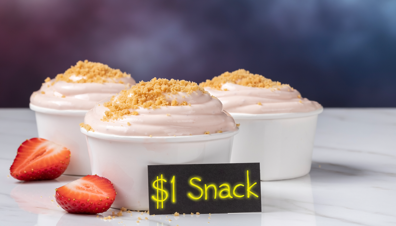 $1 Snack: Strawberry Cheesecake Protein Dip Cups