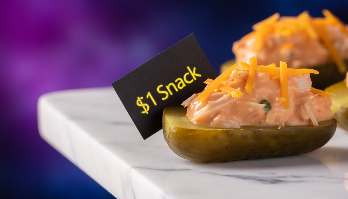 $1 Snack: Crispy Buffalo Chicken Pickle Boats