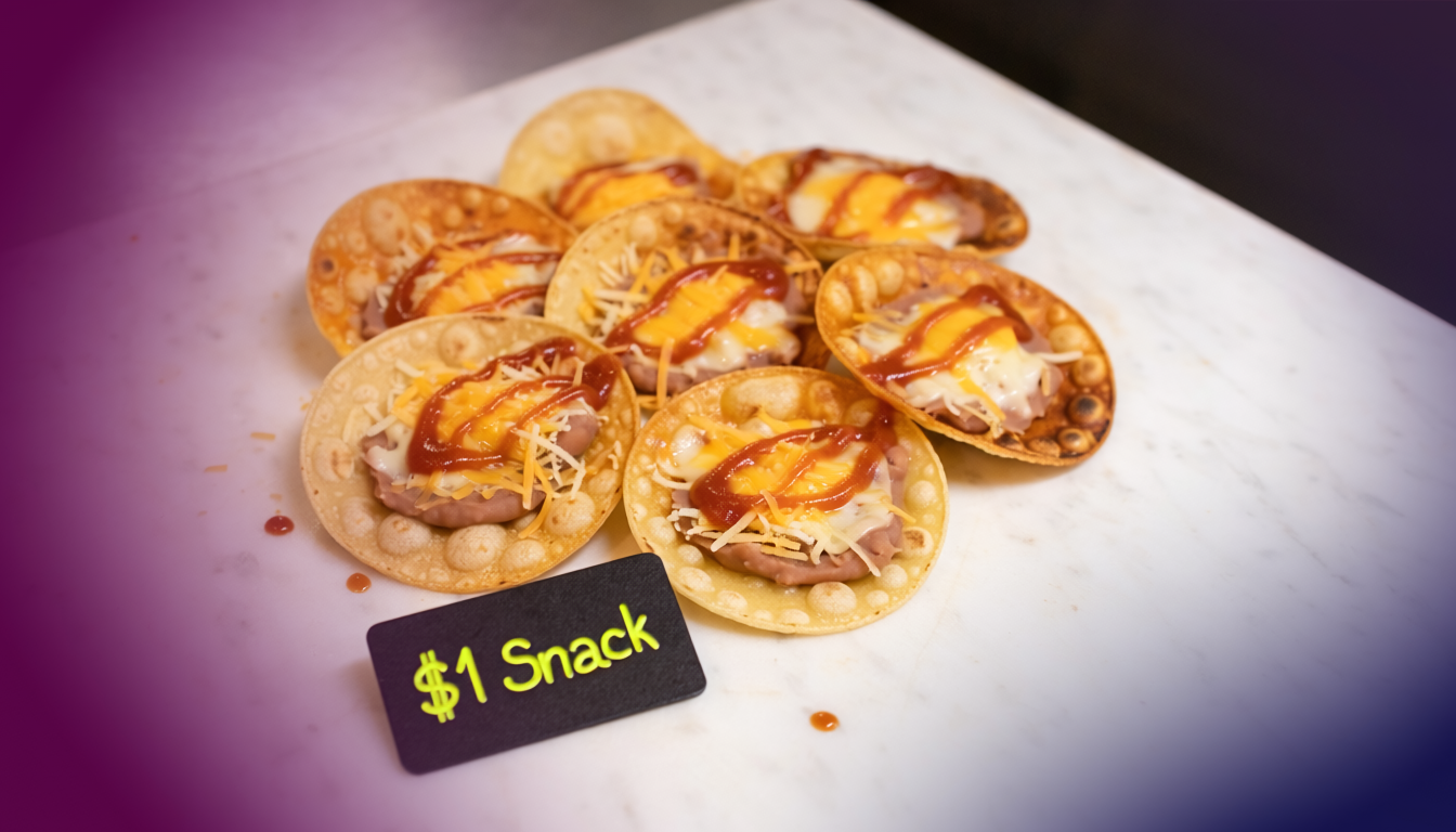 $1 Snack: Crispy Bean & Cheese Mini Tostadas