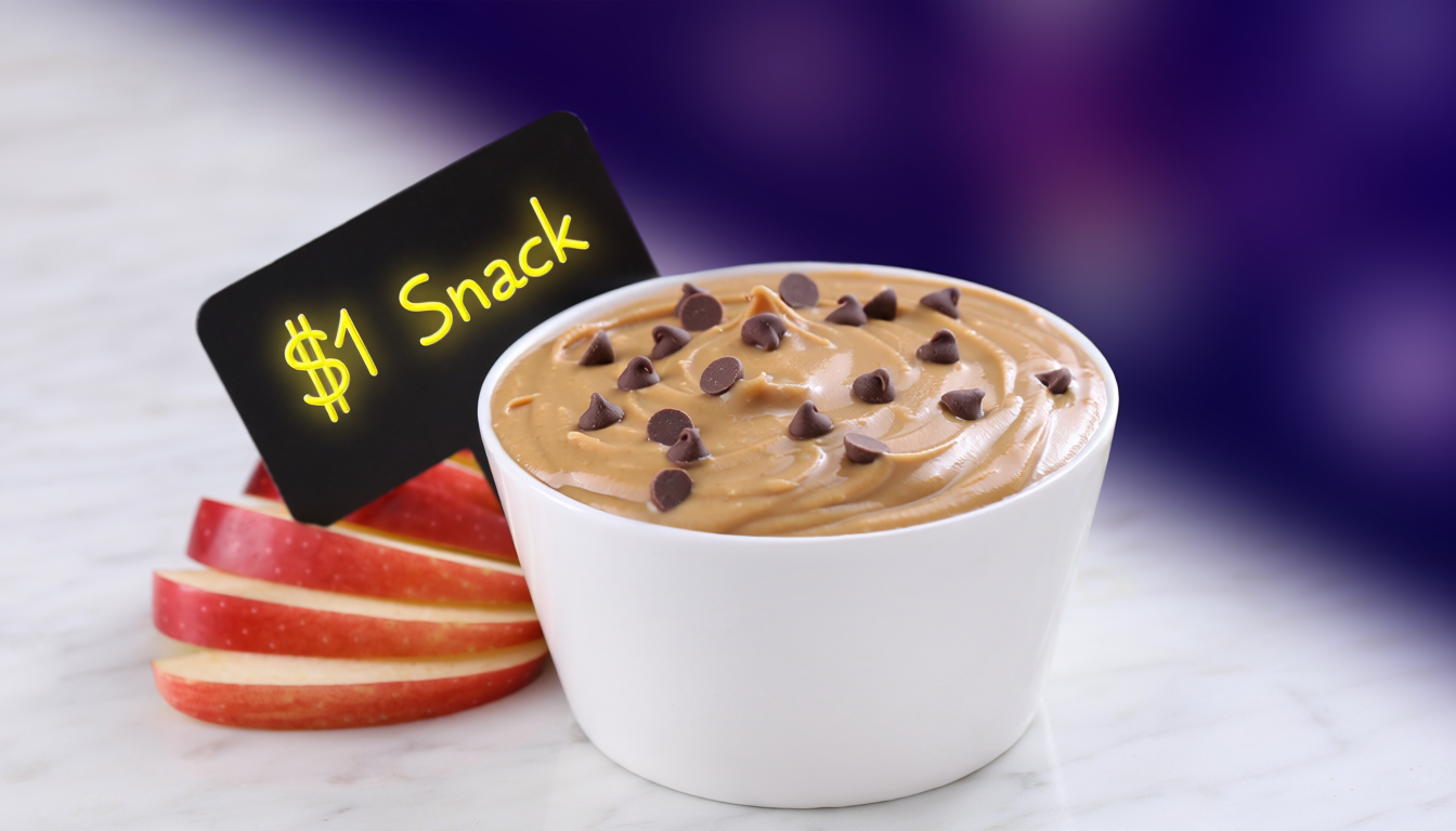$1 Snack: Creamy Peanut Butter Cheesecake Apple Dip Cups