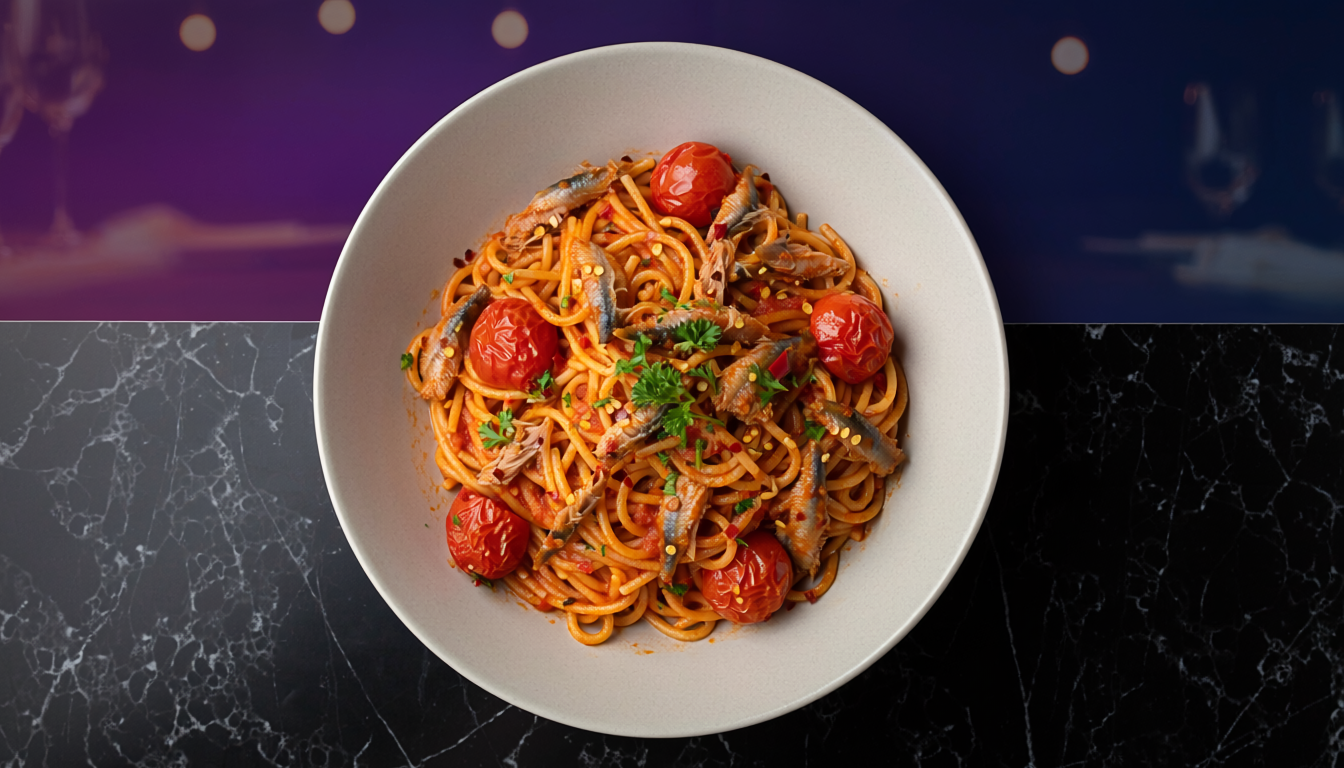 Viral Spicy Tomato Sardine Pasta