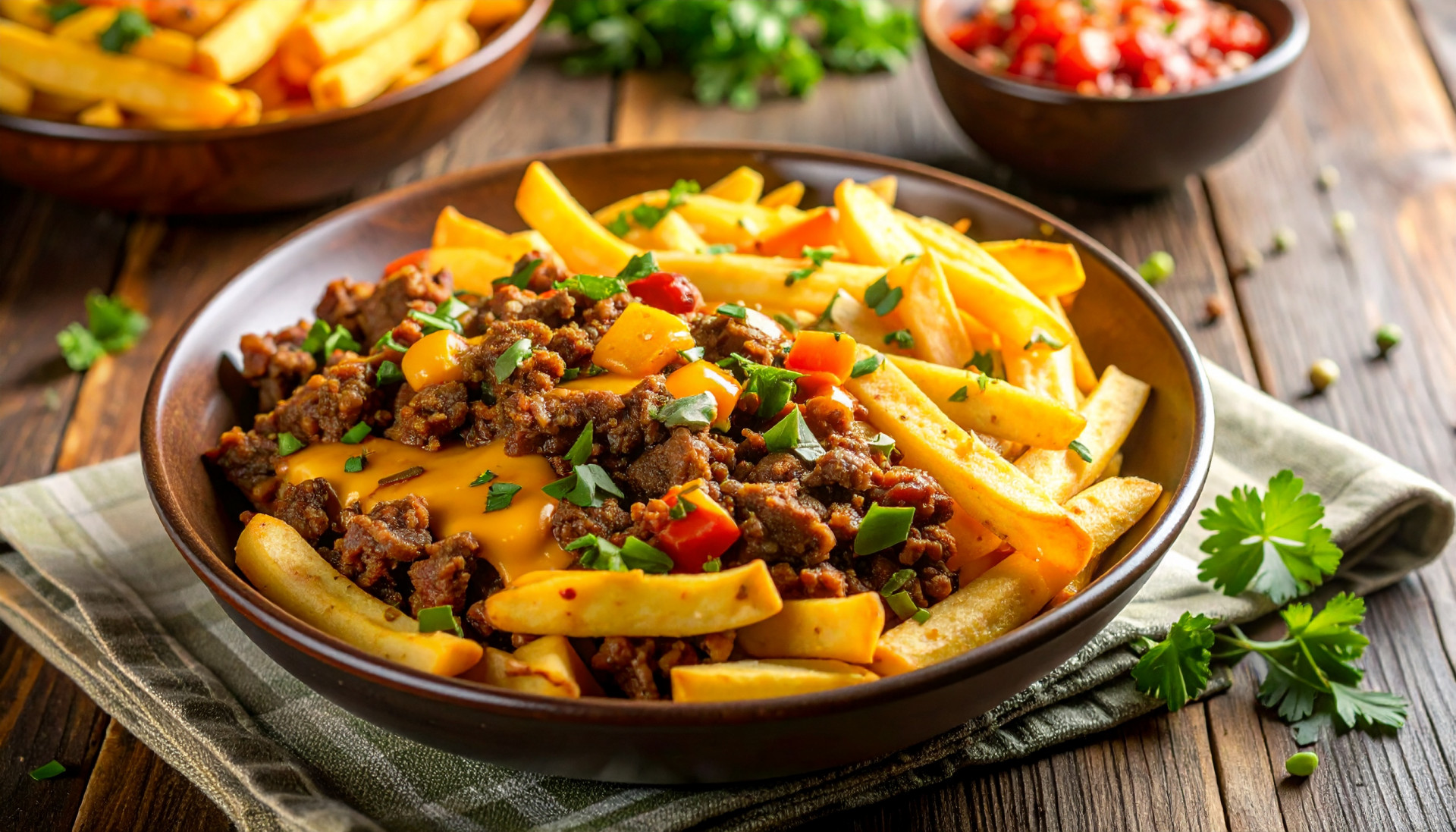 Burger Bowl with Oven Fries