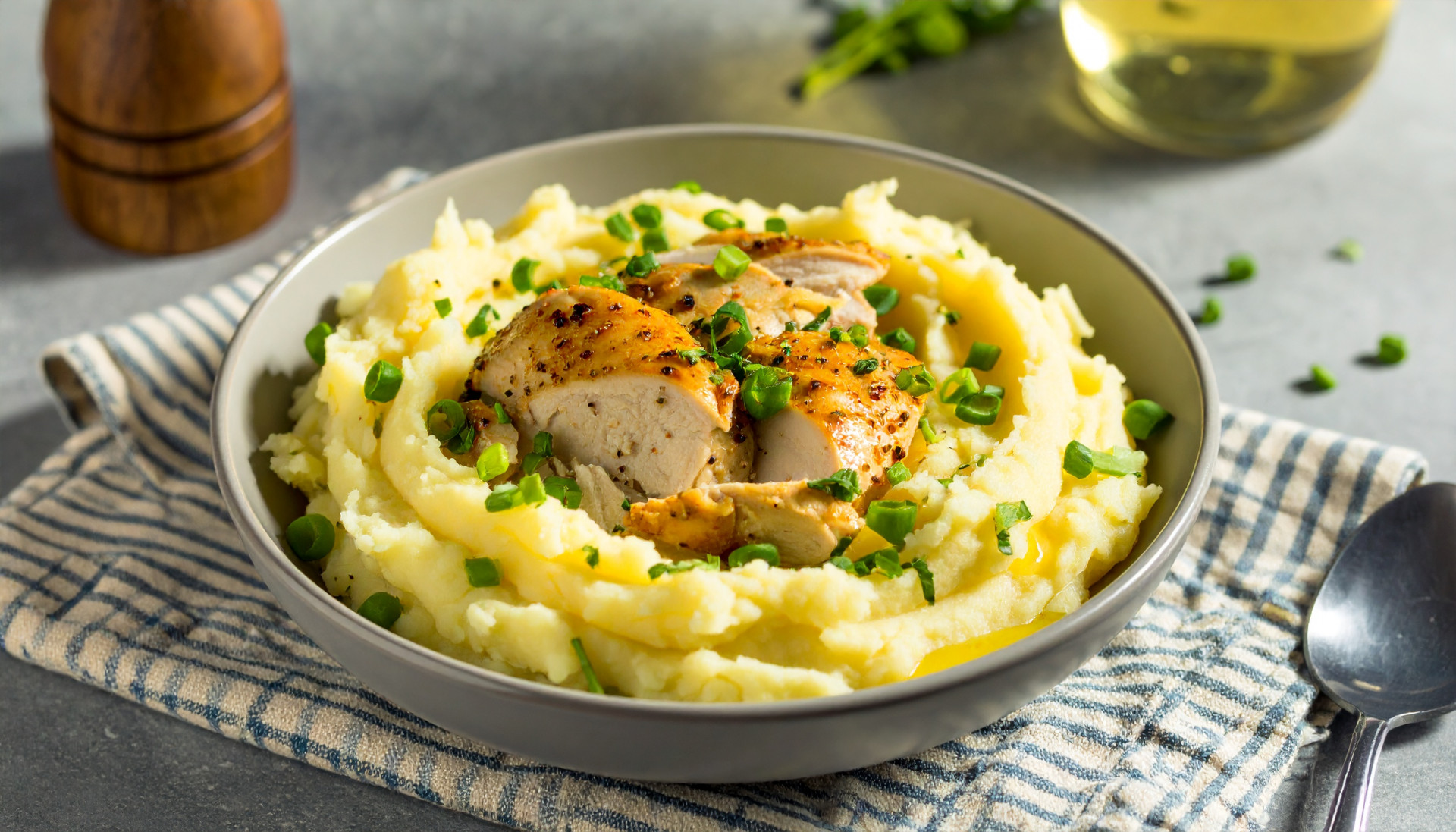 Loaded Mashed Potato Chicken Bowl