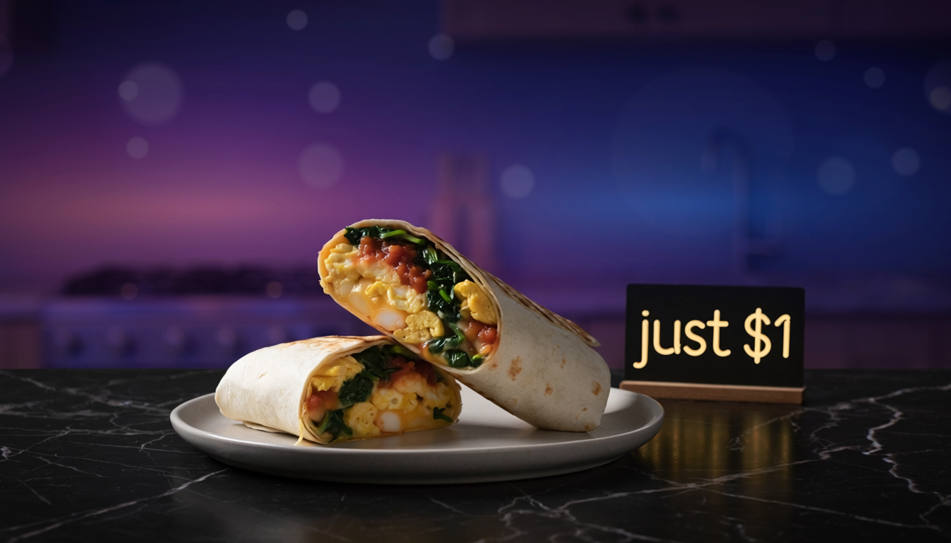 $1 Spinach Egg Breakfast Wraps