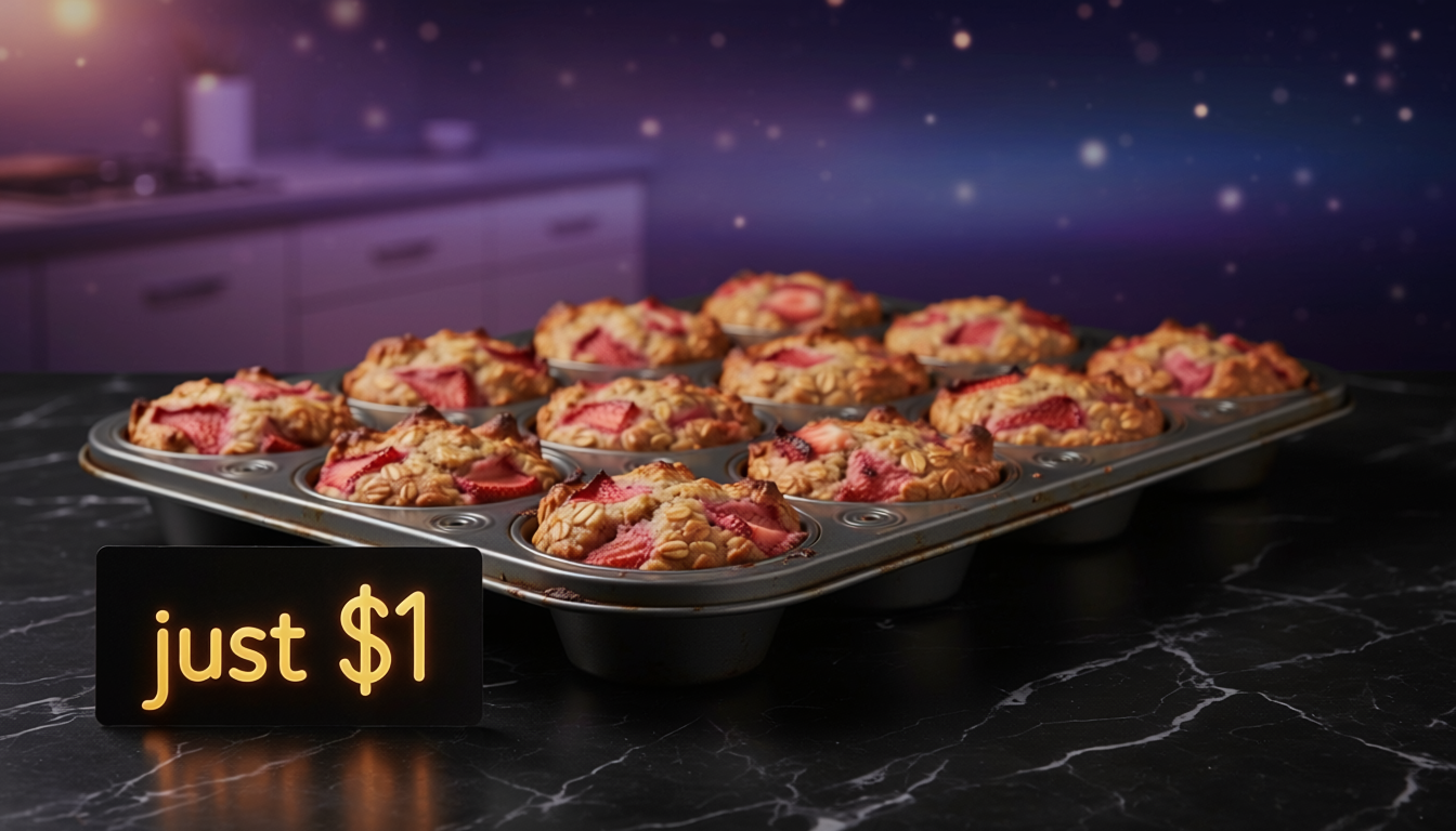 $1 Strawberry Oatmeal Breakfast Cups