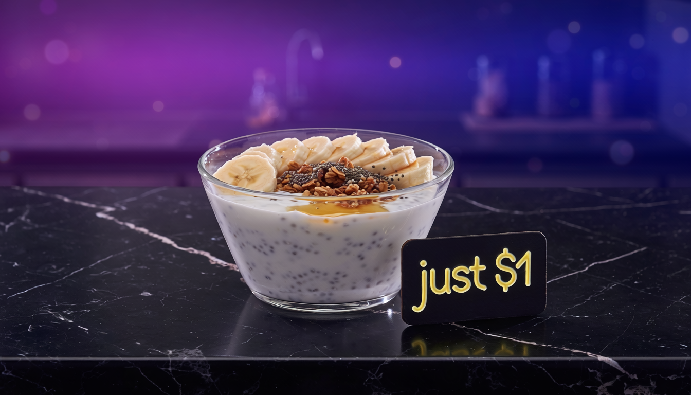 $1 Banana Chia Yogurt Bowl