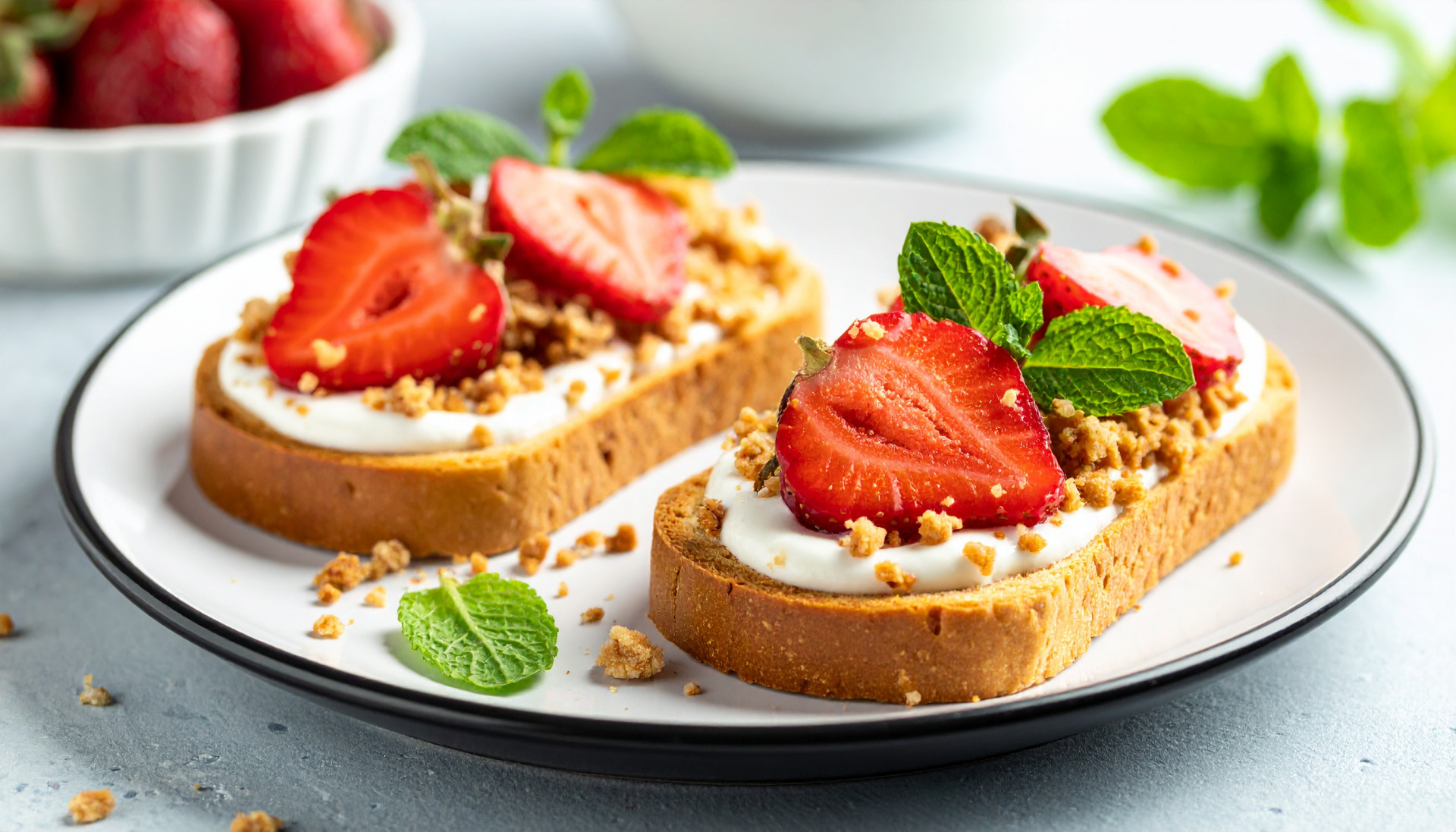 Strawberry Cheesecake Protein Toast