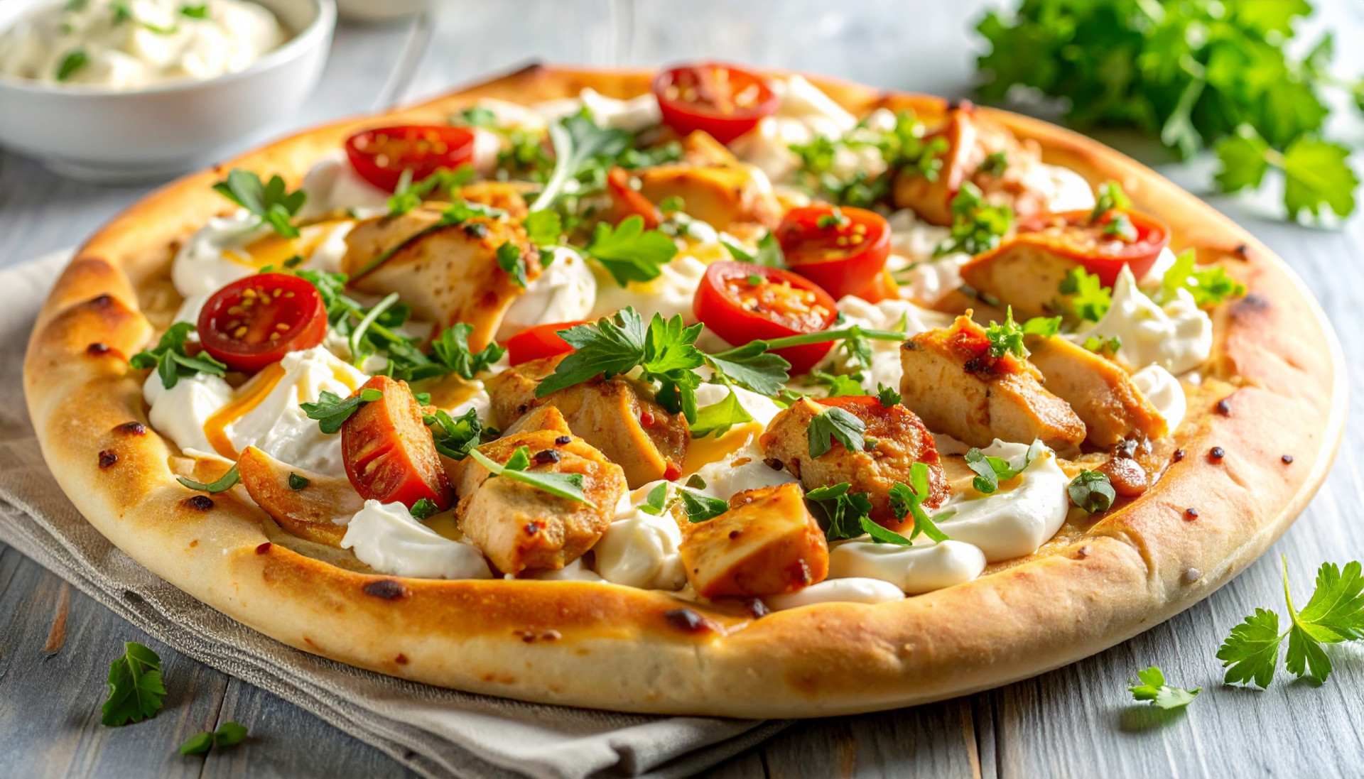 Hot Honey Chicken Flatbreads with Whipped Ricotta