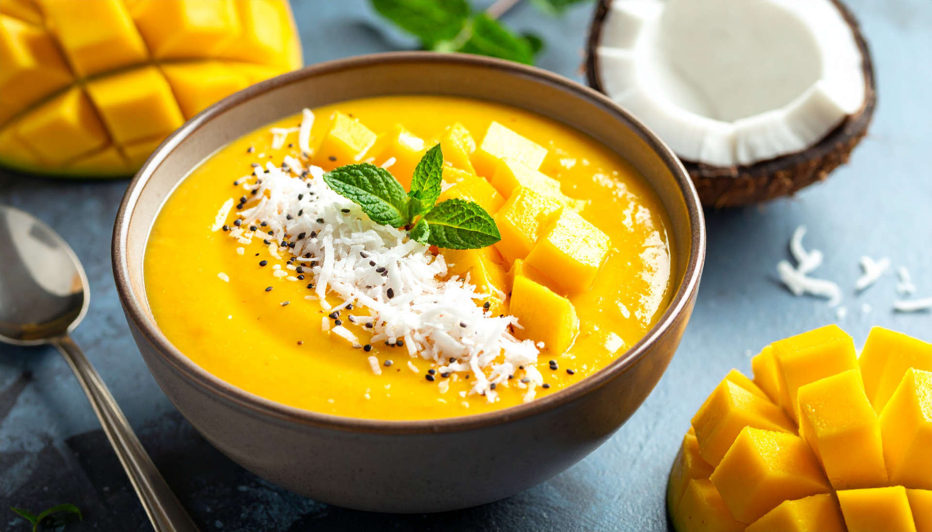 Tropical Mango Coconut Smoothie Bowl