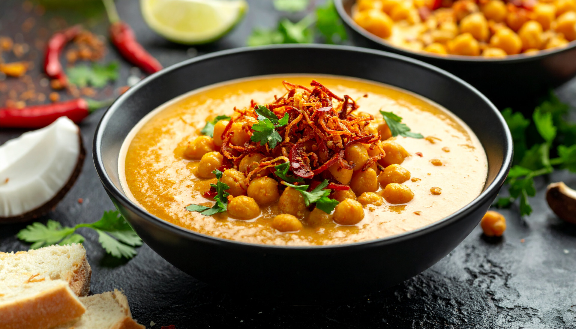 Coconut Chickpea Curry with Chili Crisp