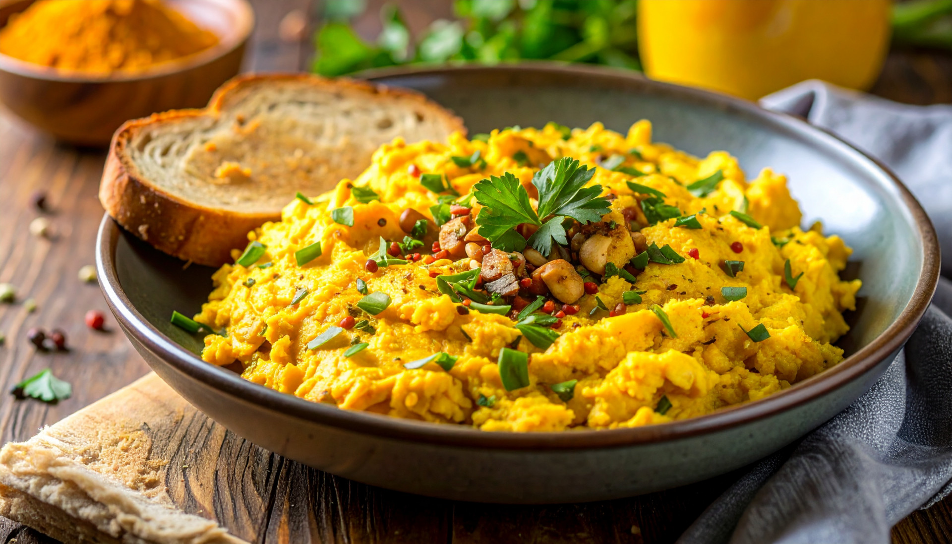 Turmeric Tofu Scramble Toast