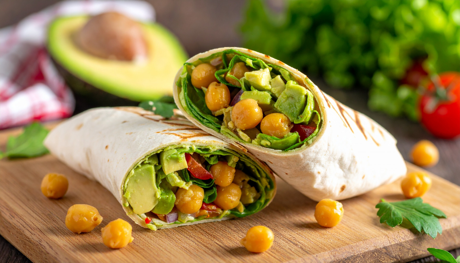 Chickpea Hot Honey Avocado Wrap