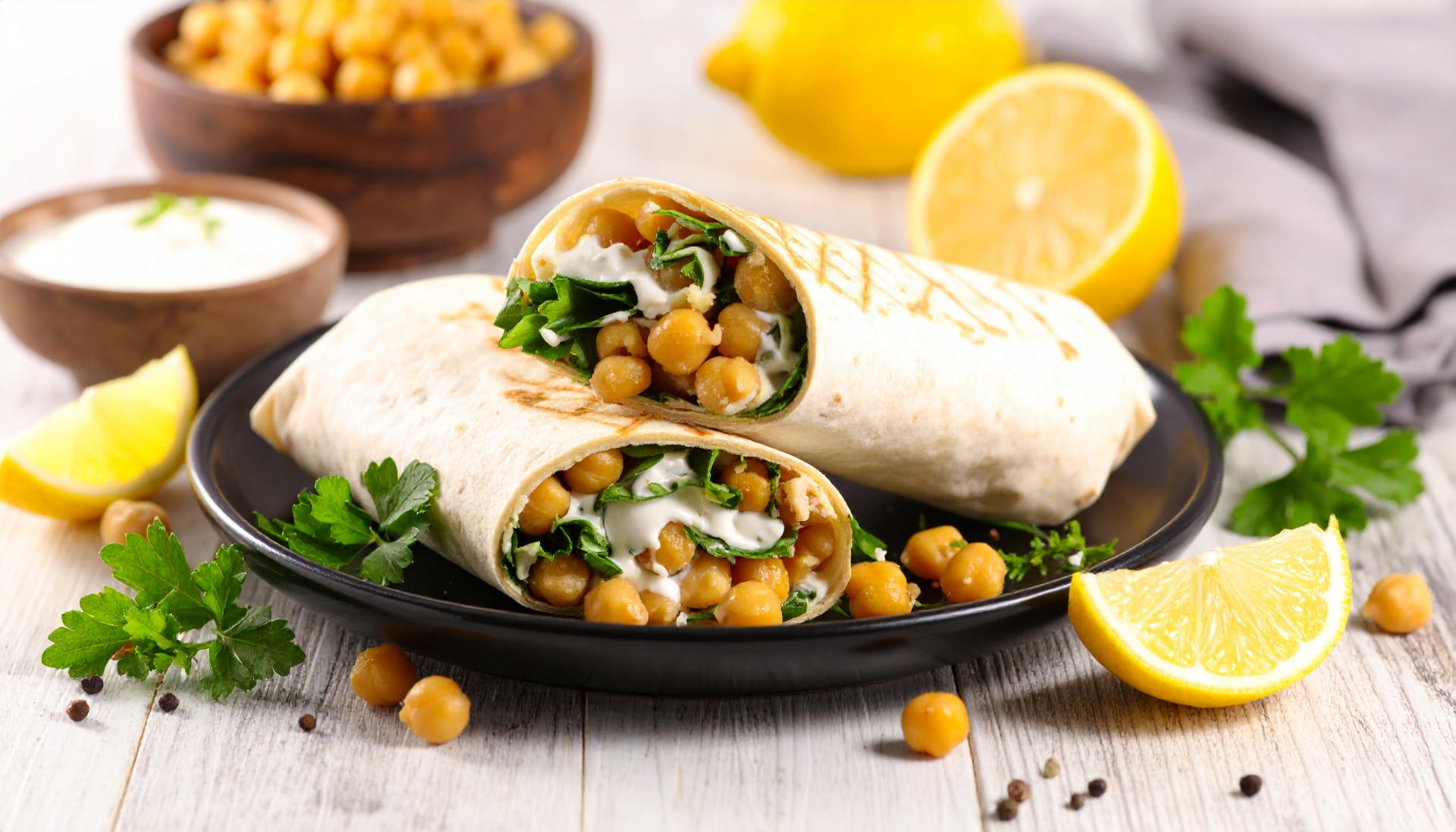 Chickpea Lemon Yogurt Wrap