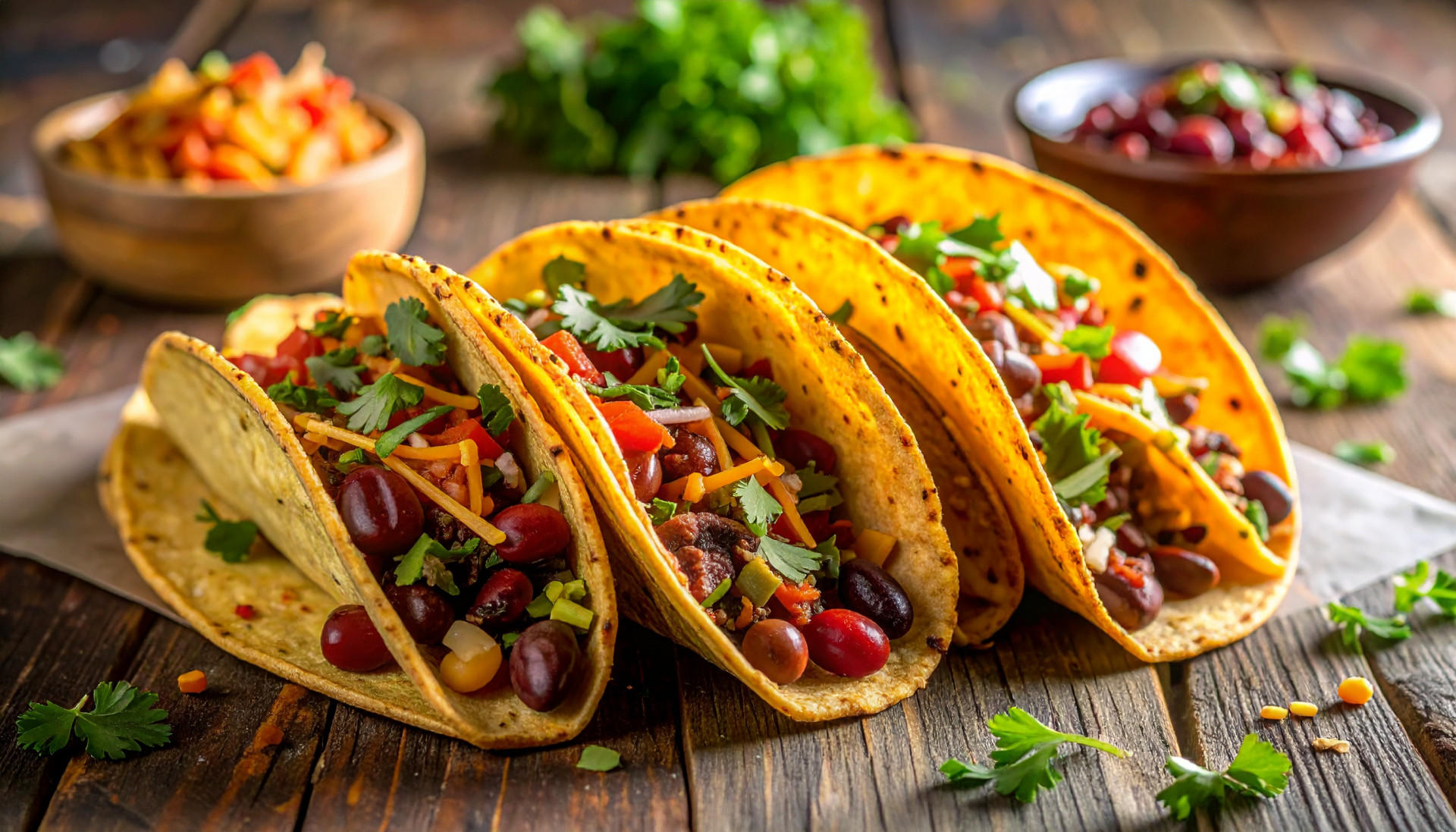 Bean Tacos with Crispy Tortillas