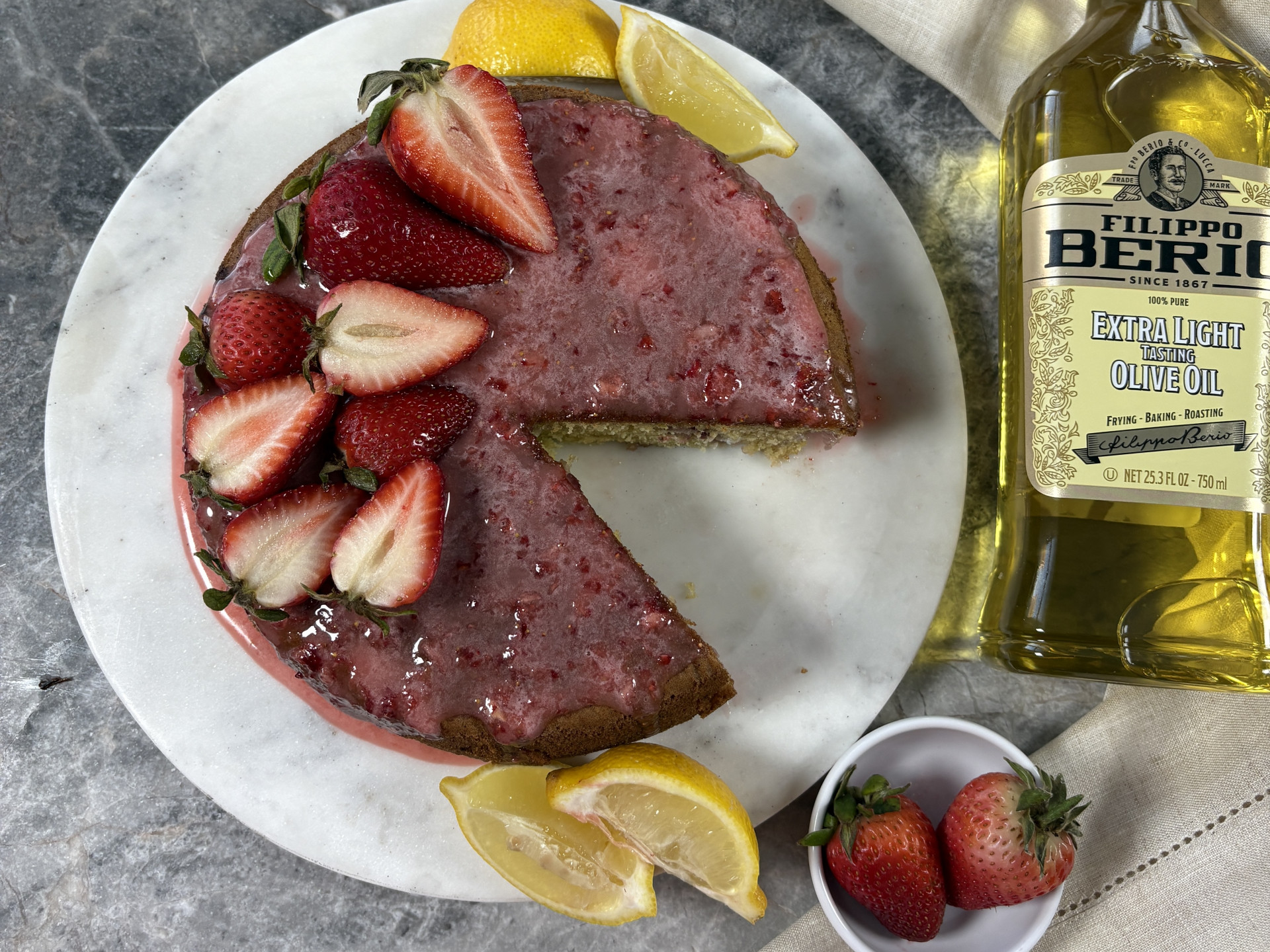 Strawberry Olive Oil Cake