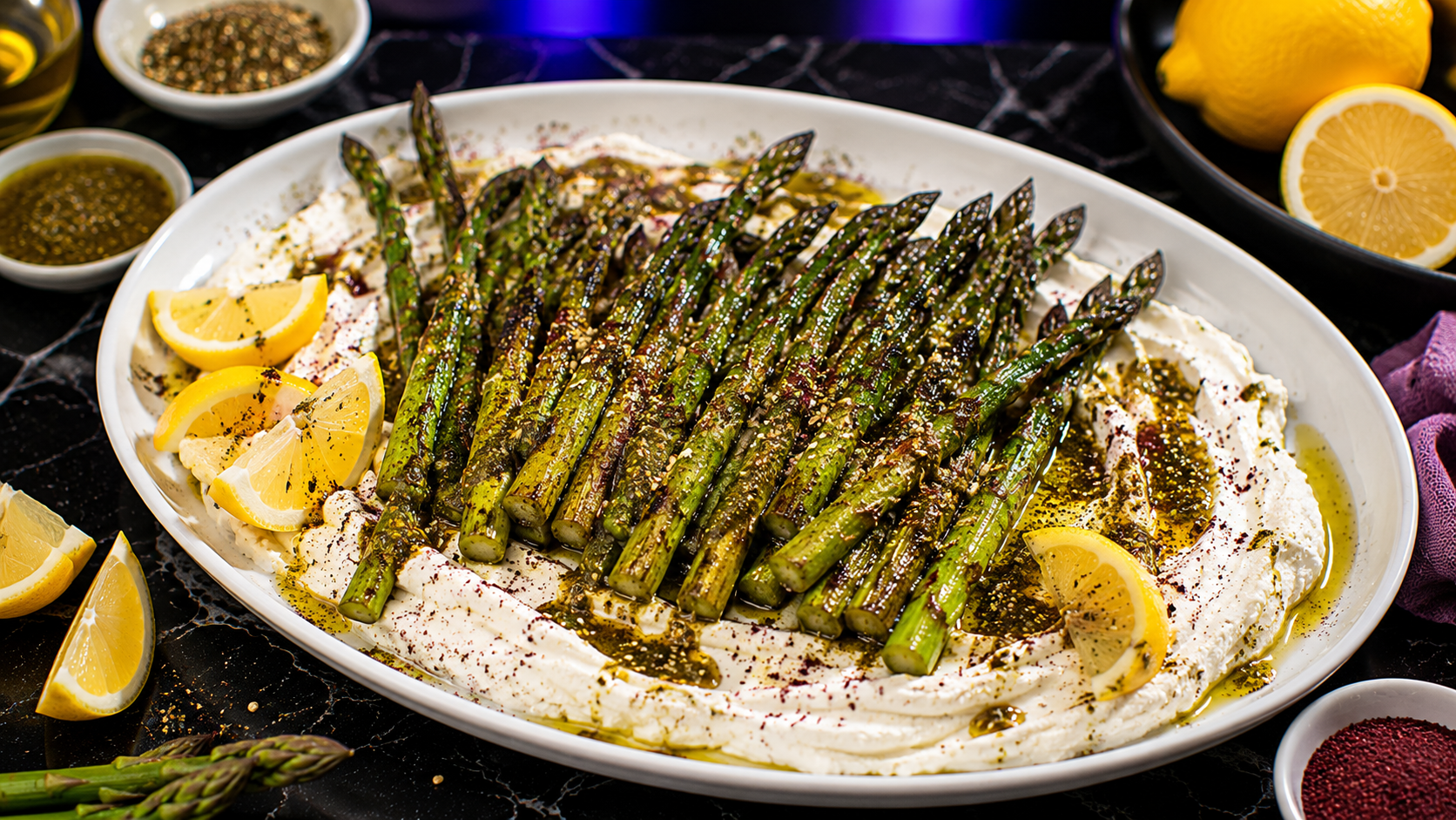 Charred Asparagus with Labna