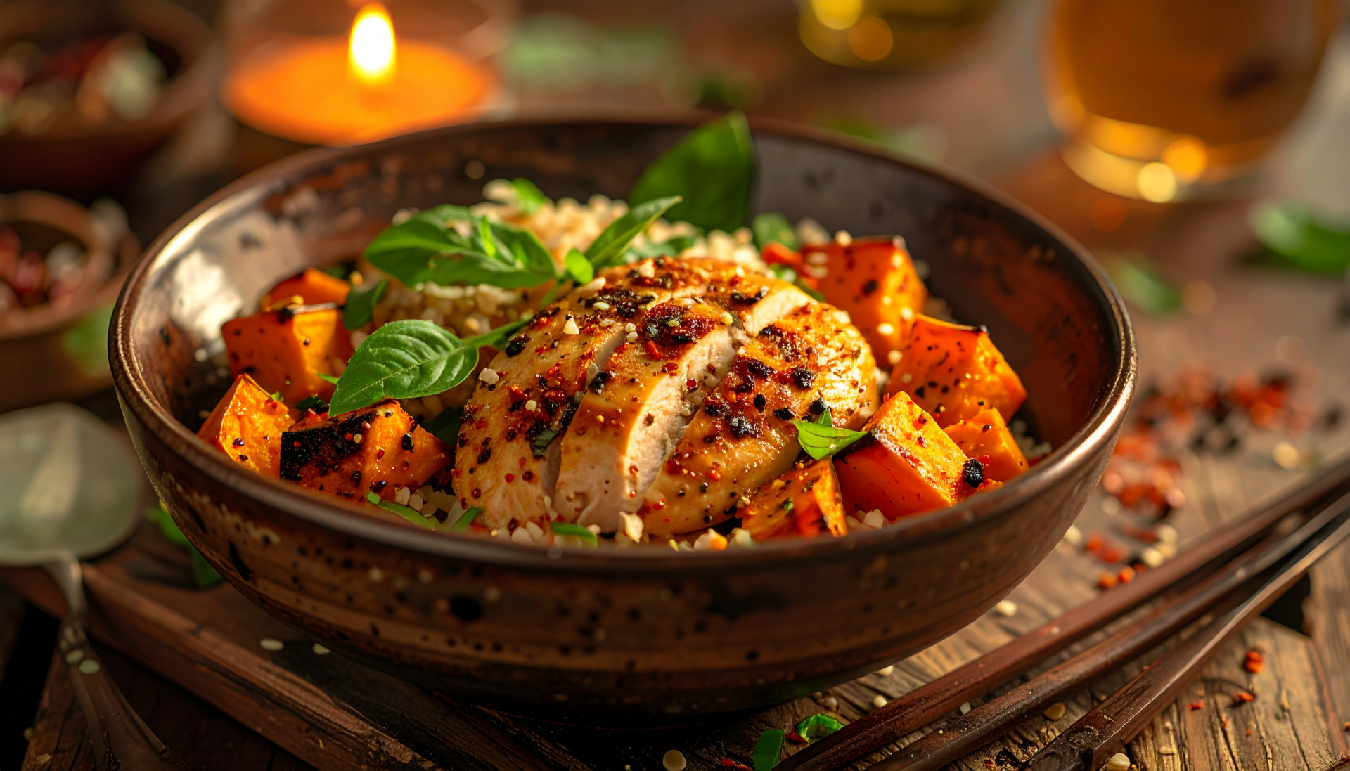 Sumac Chicken & Sweet Potato Bowls