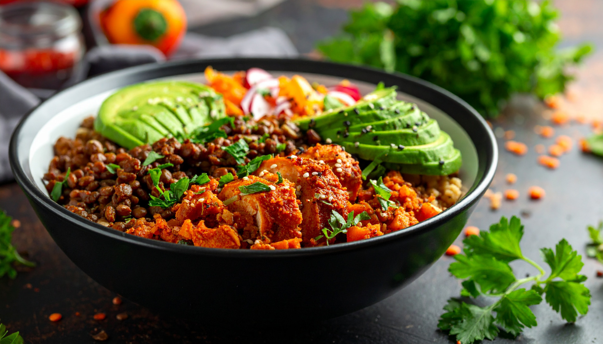 Berbere Chicken & Lentil Power Bowls