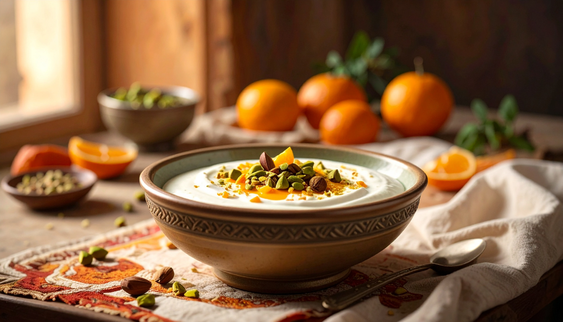Moroccan Orange Pistachio Greek Yogurt Bowl