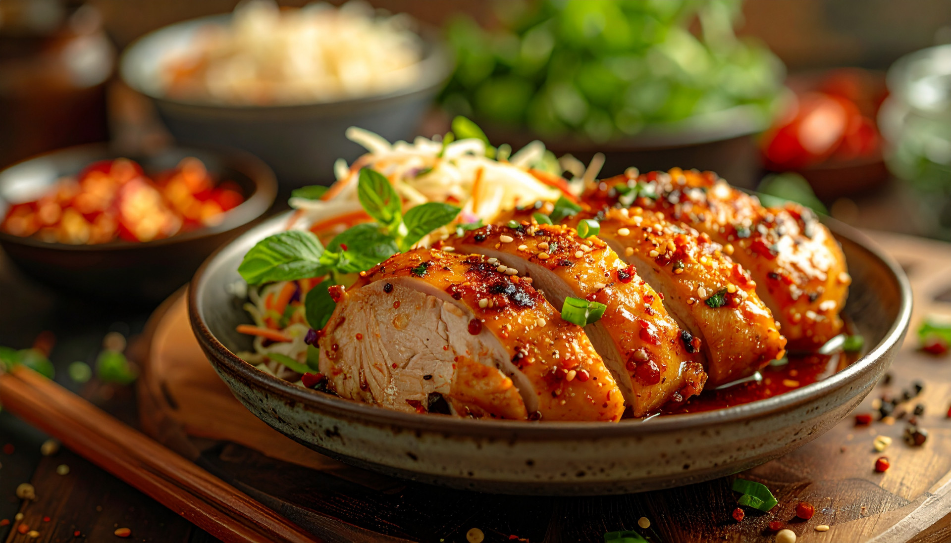Vietnamese Five-Spice Chicken with Crunchy Cabbage Slaw