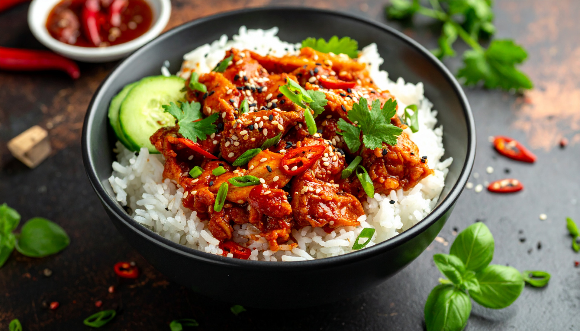 Air Fryer Gochujang Chicken Rice Bowls