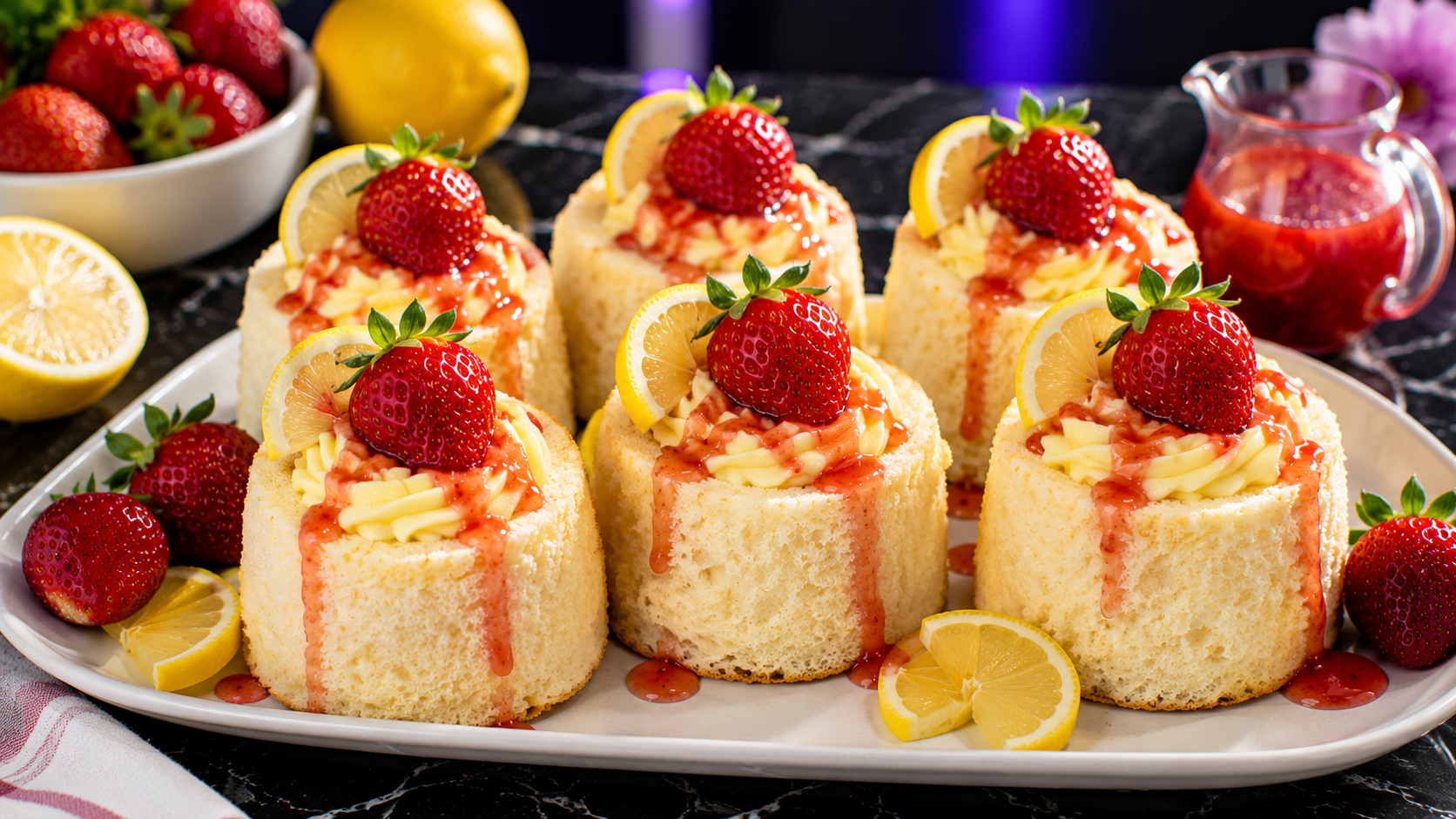 Lemon Cream Cheese Angel Foodcakes