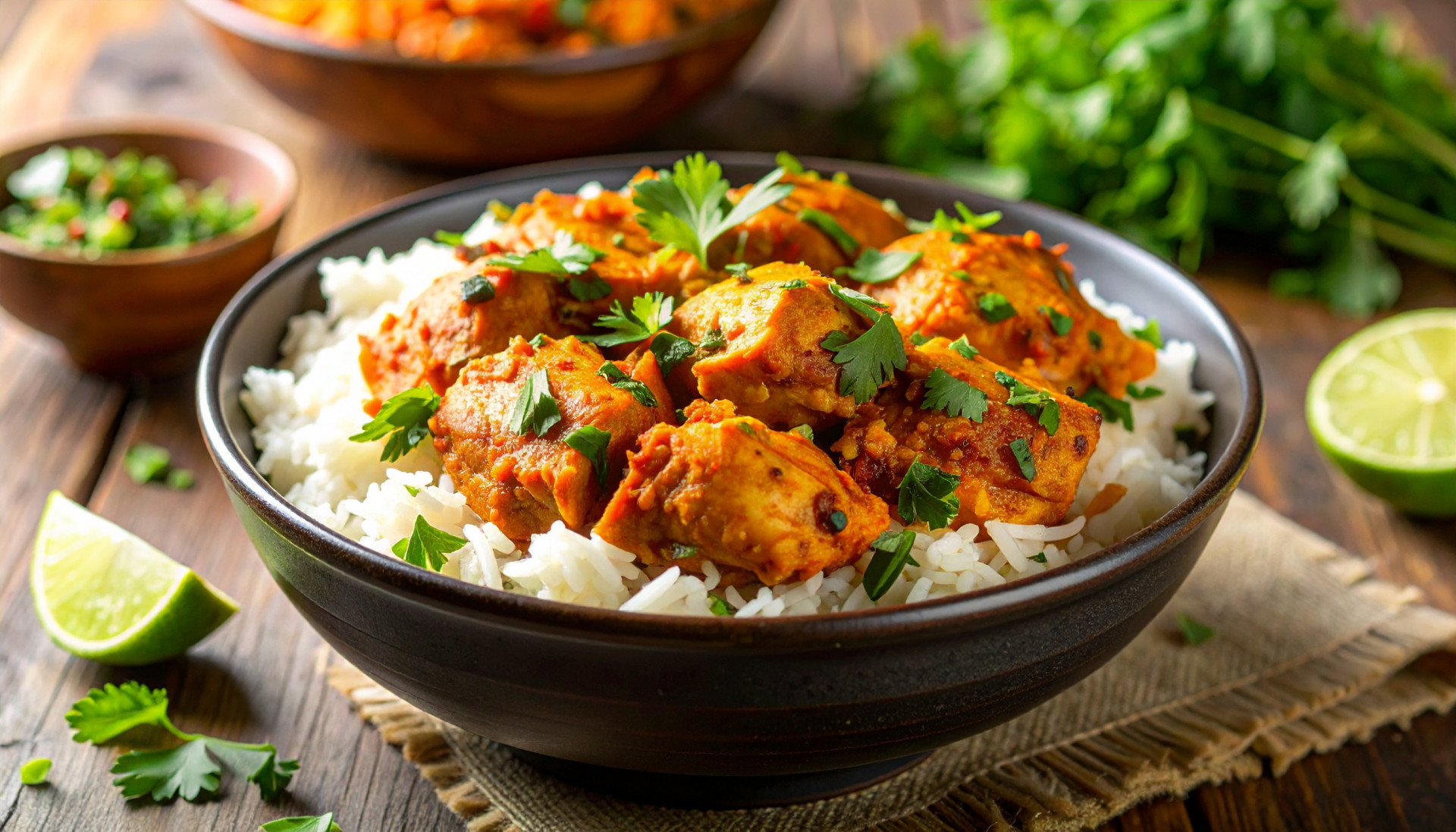 Air Fryer Tandoori-Inspired Chicken Rice Bowls