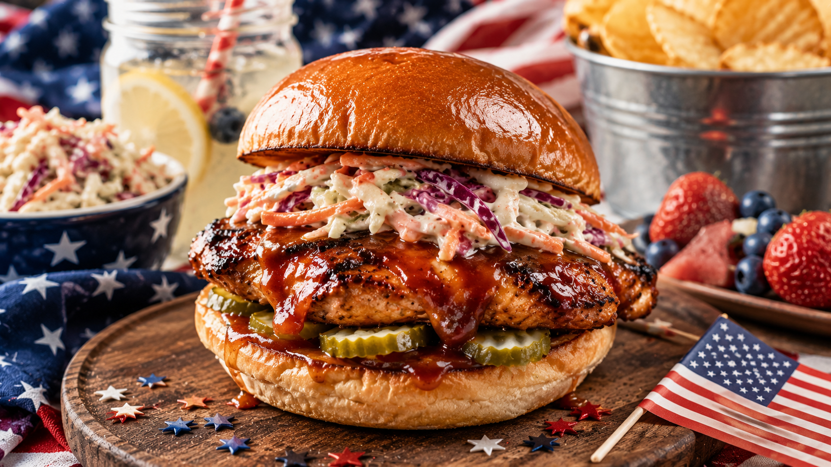 Hot Honey BBQ Chicken Sandwiches