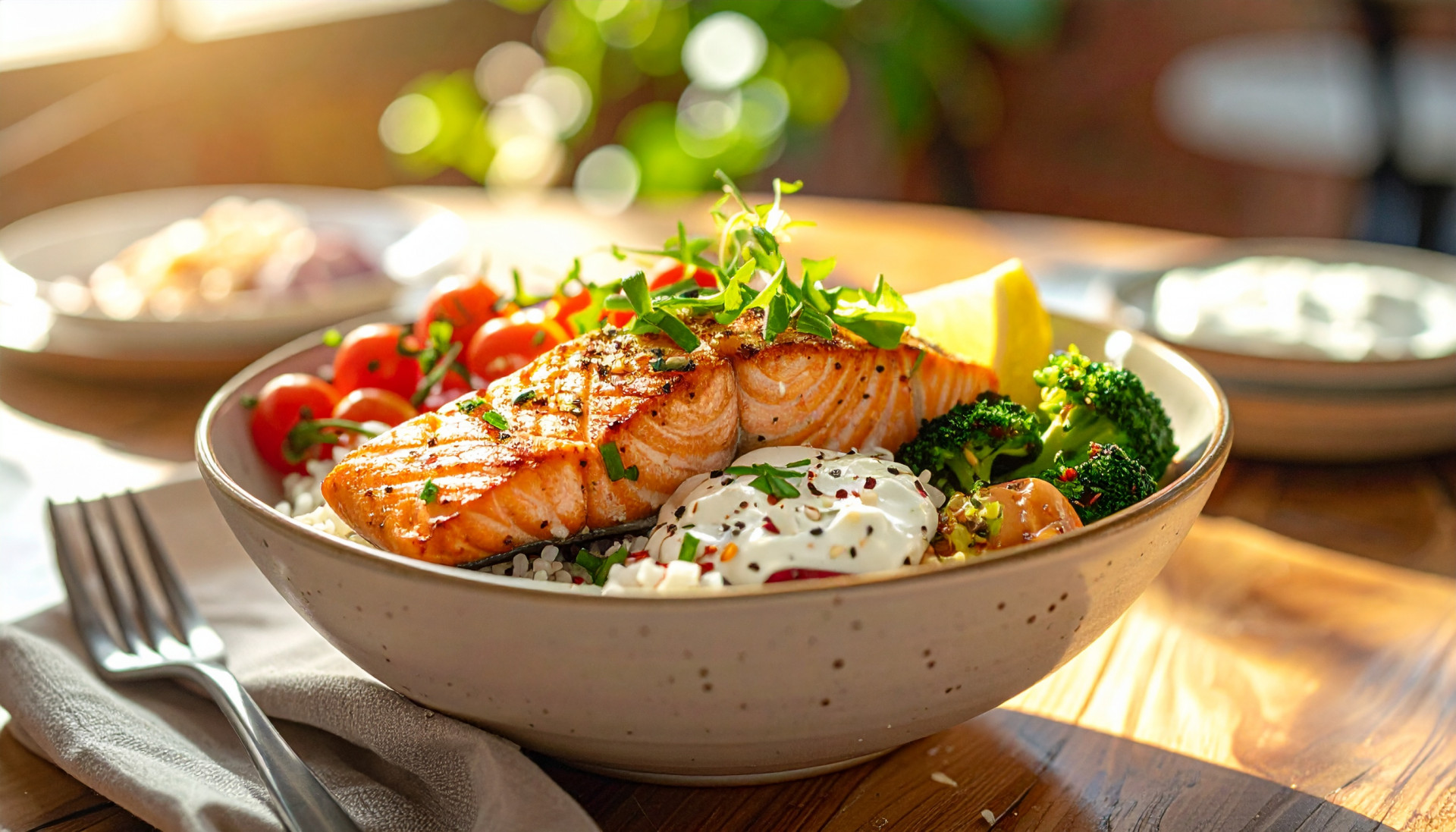 Mediterranean Salmon Power Bowl