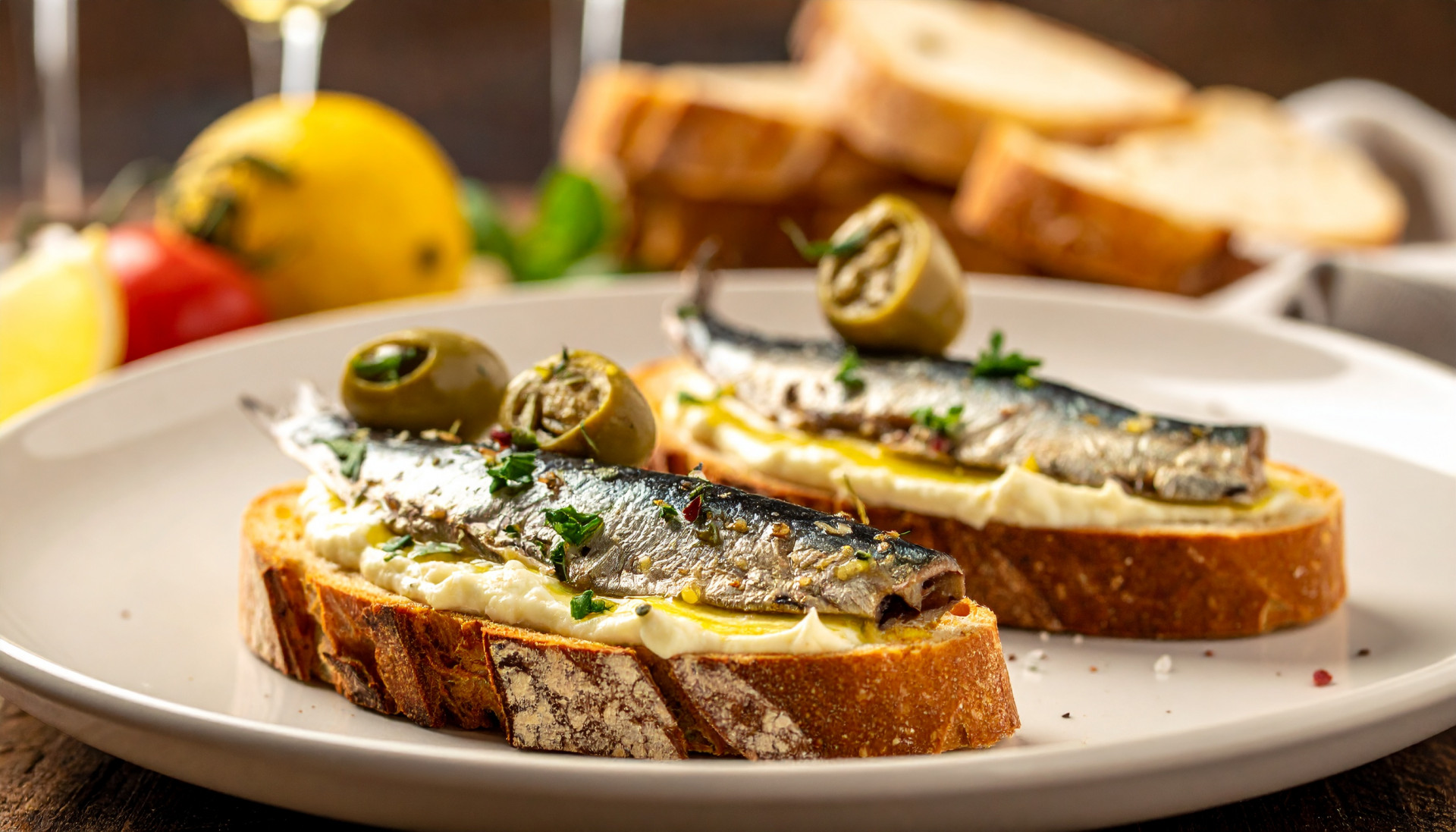 Sardine Mediterranean Toasts