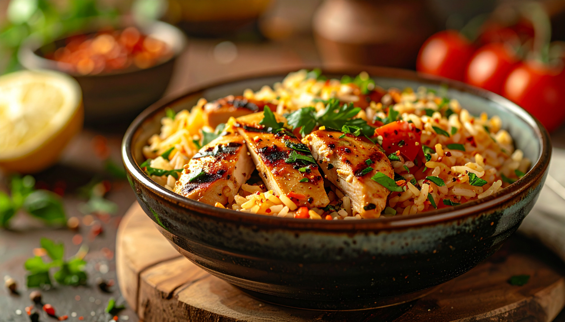 Mediterranean Chicken Rice Bowl