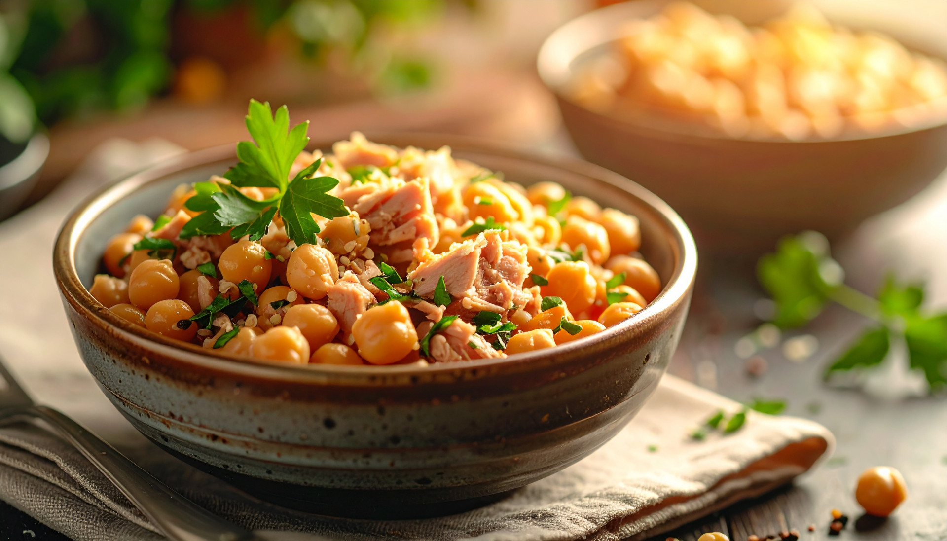 Mediterranean Chickpea & Tuna Bowl