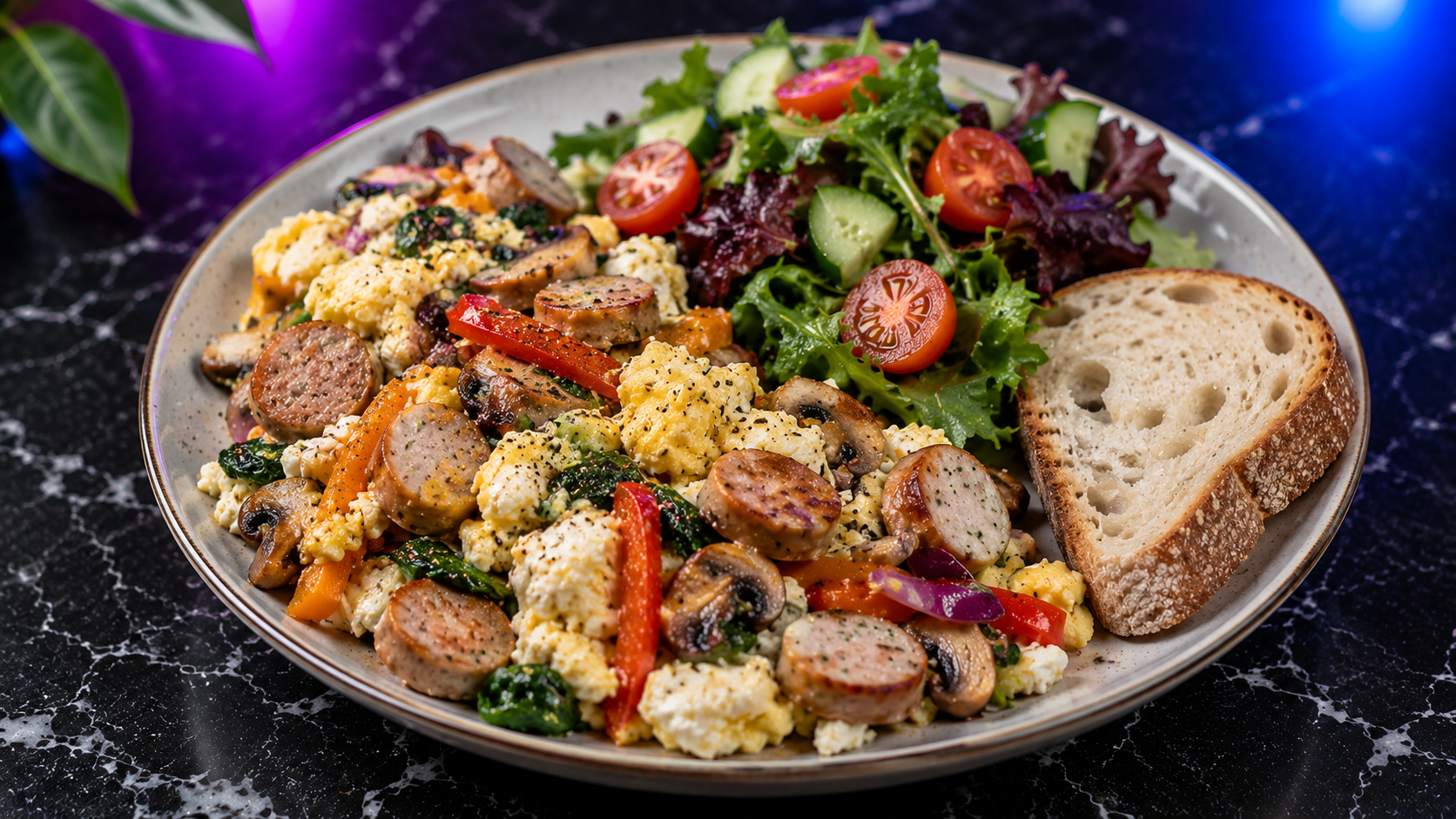 Egg & Sausage Scramble Plate