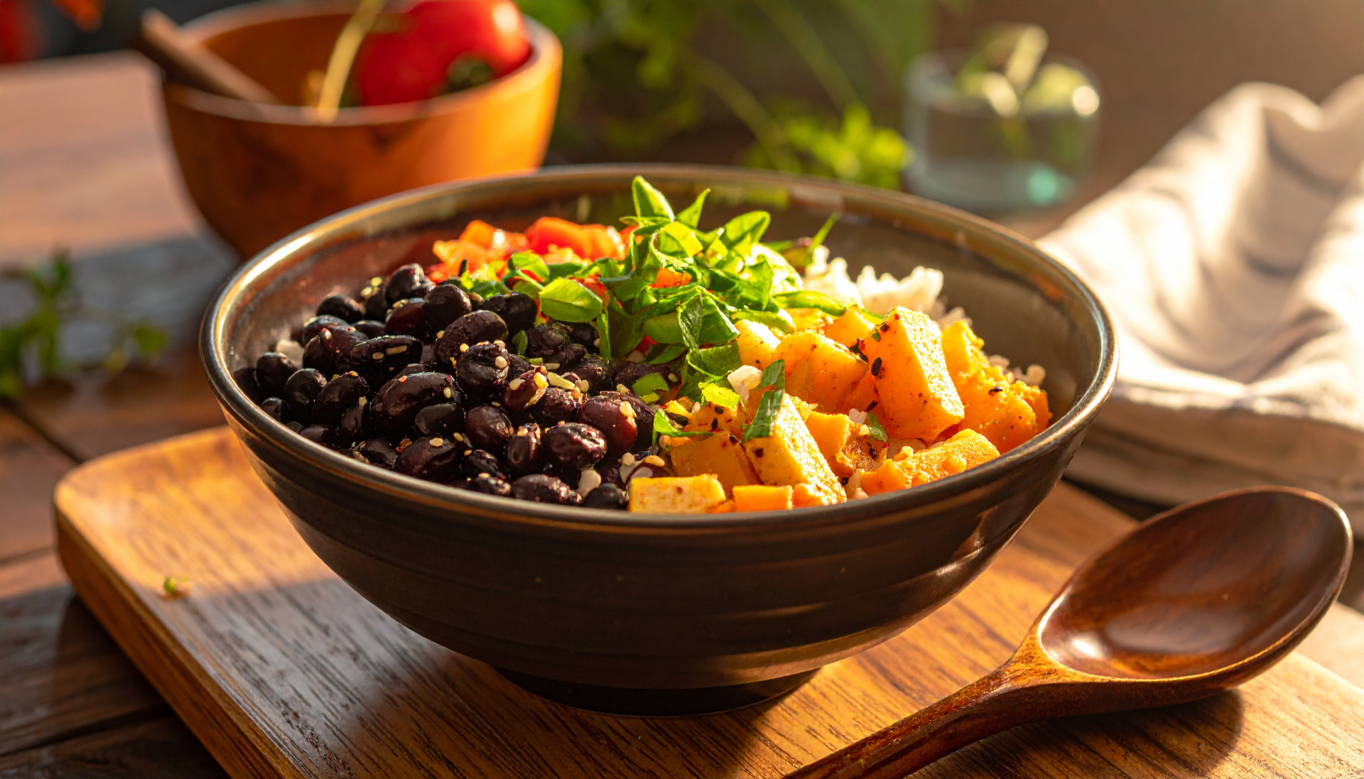 Black Bean Rice Vegetable Bowl