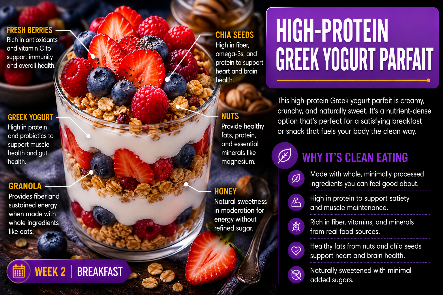 High Protein Greek Yogurt Parfait