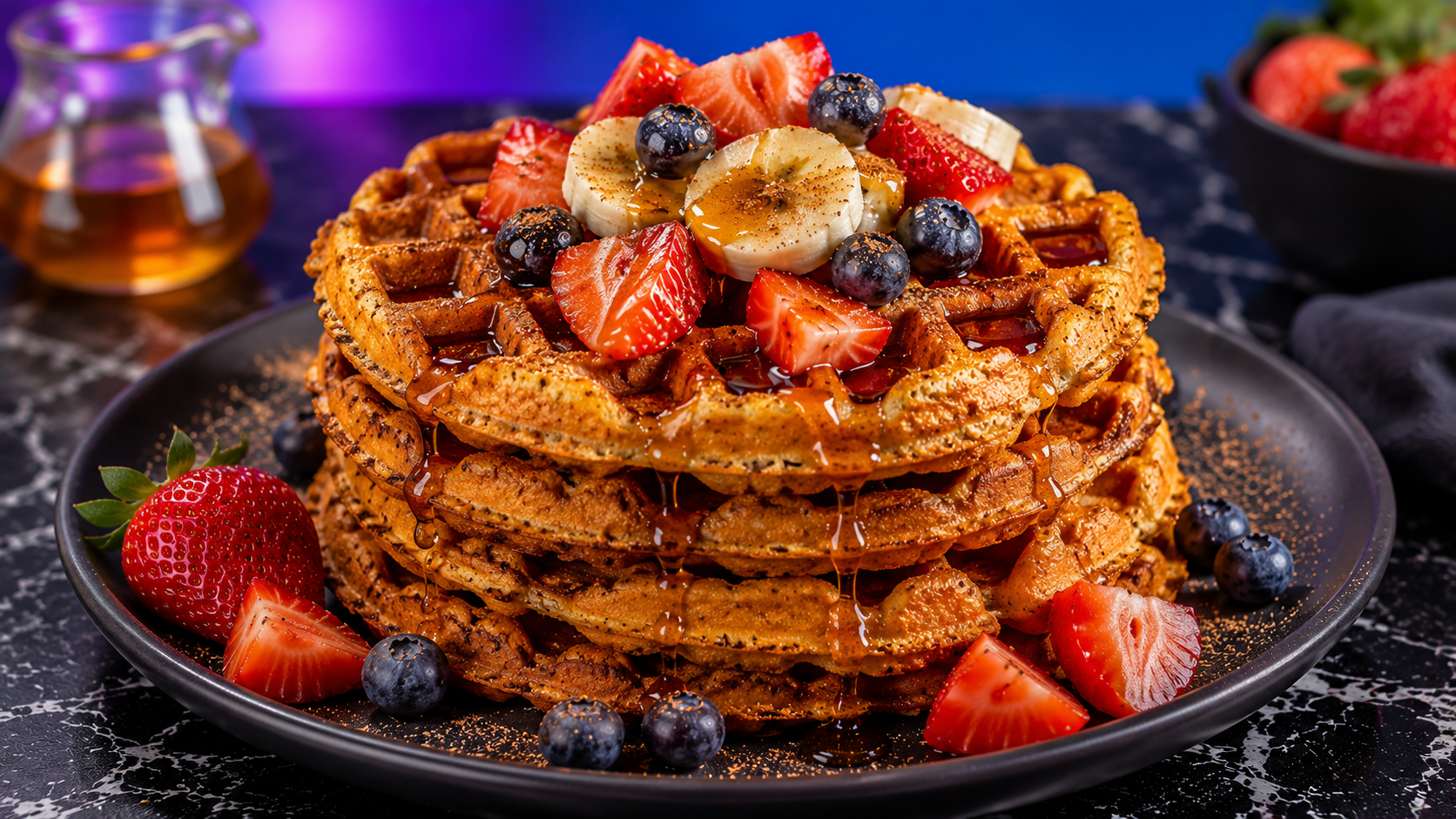 Maple Cinnamon Sweet Potato Waffles