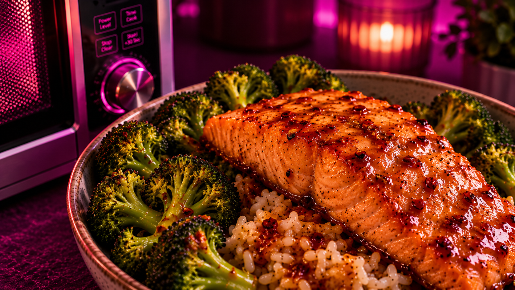 Microwave Meal System: Hot Honey Salmon & Broccoli Bowl