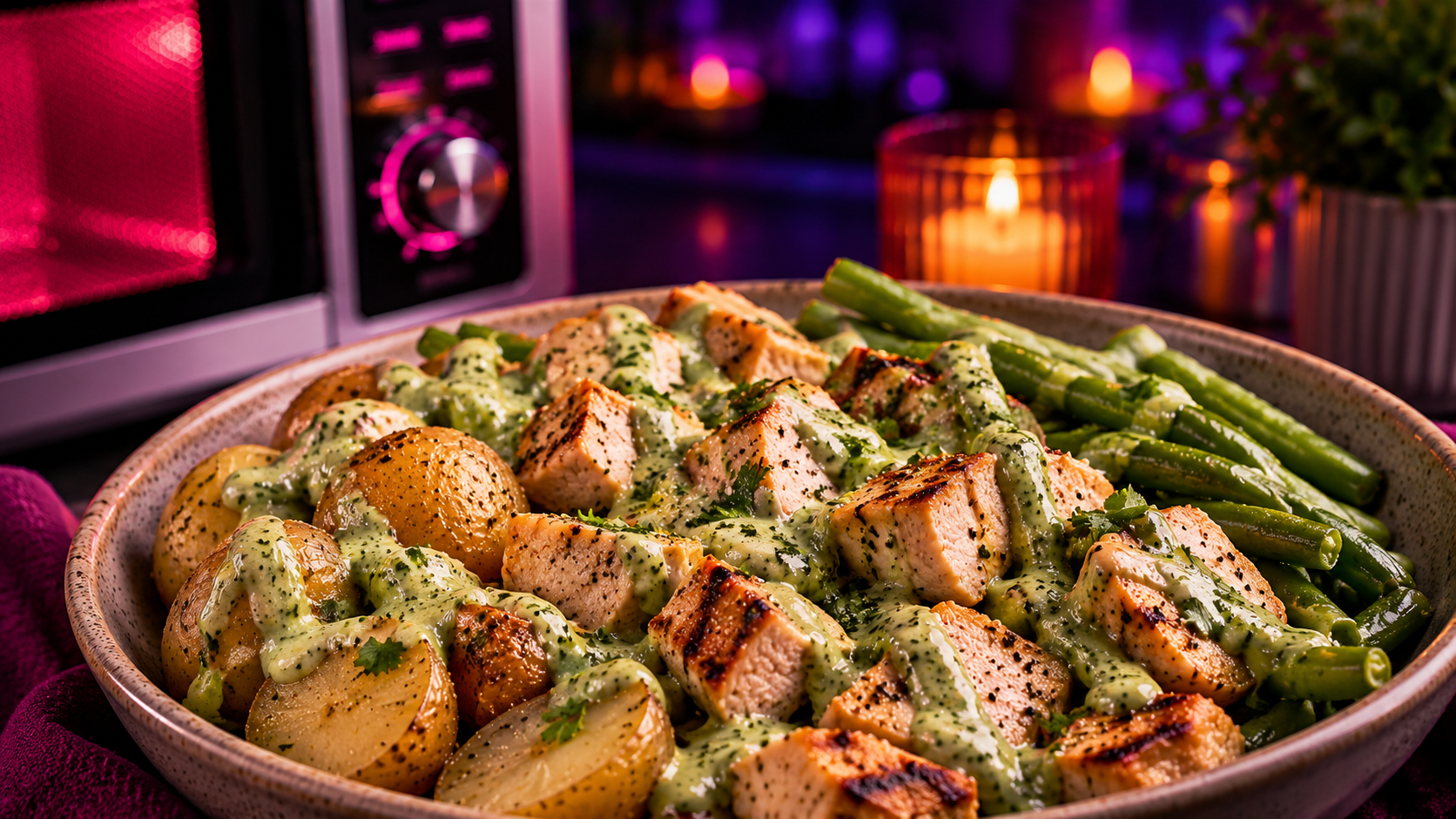 Microwave Meal System: Green Goddess Chicken Potato Bowl
