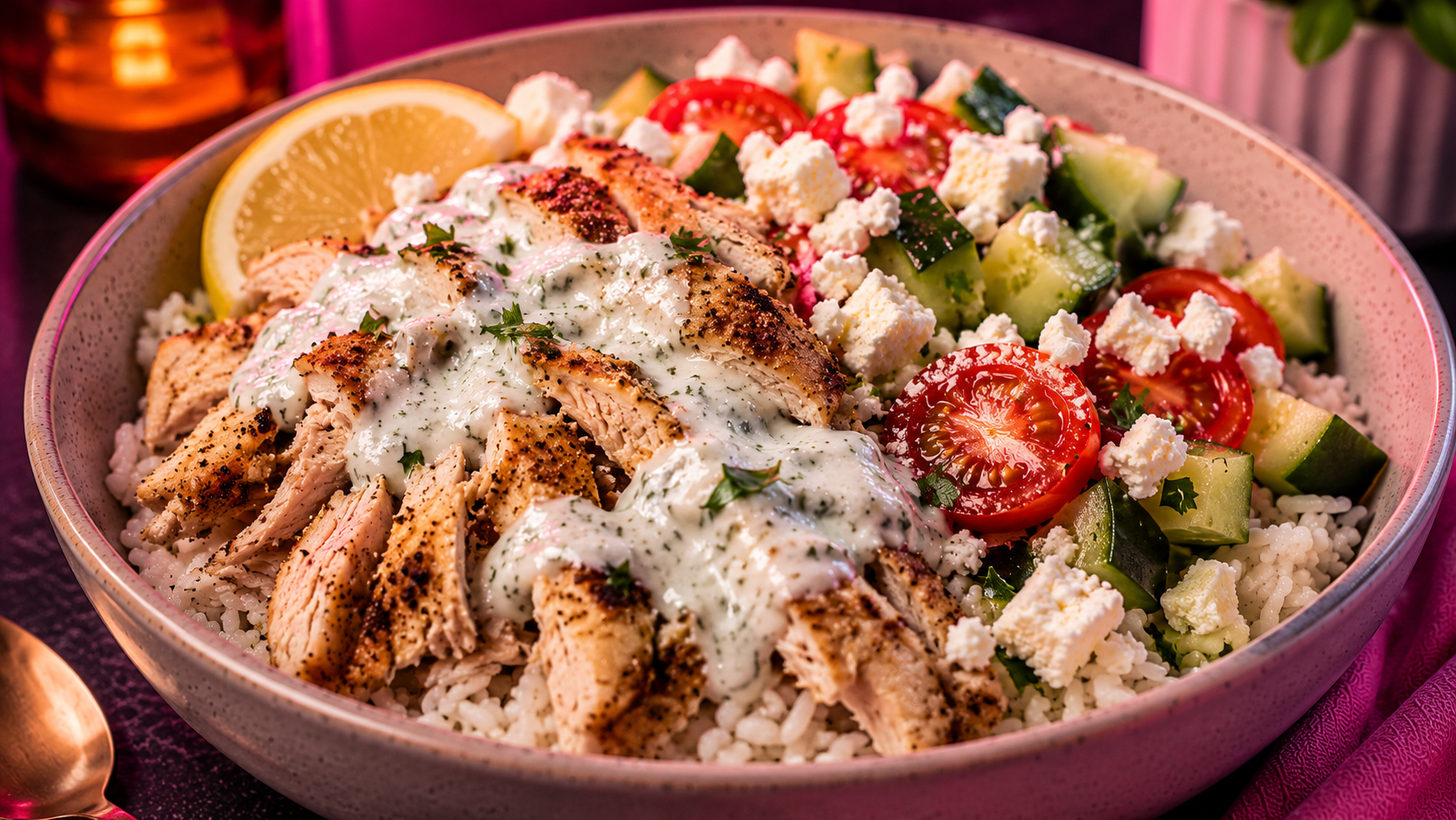 Microwave Meal System: Greek Chicken Gyro Bowl