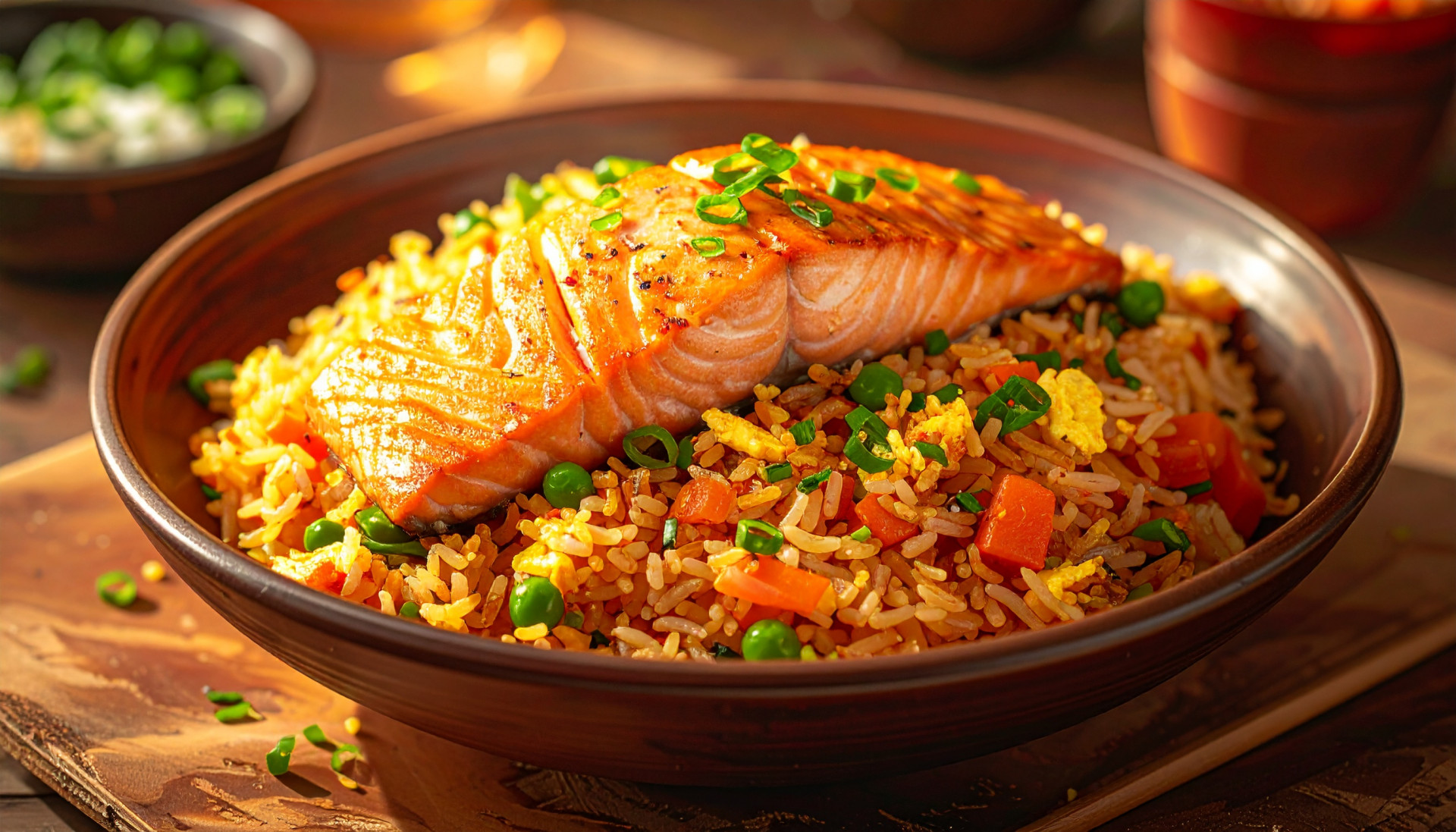 Salmon Egg Fried Rice Bowl