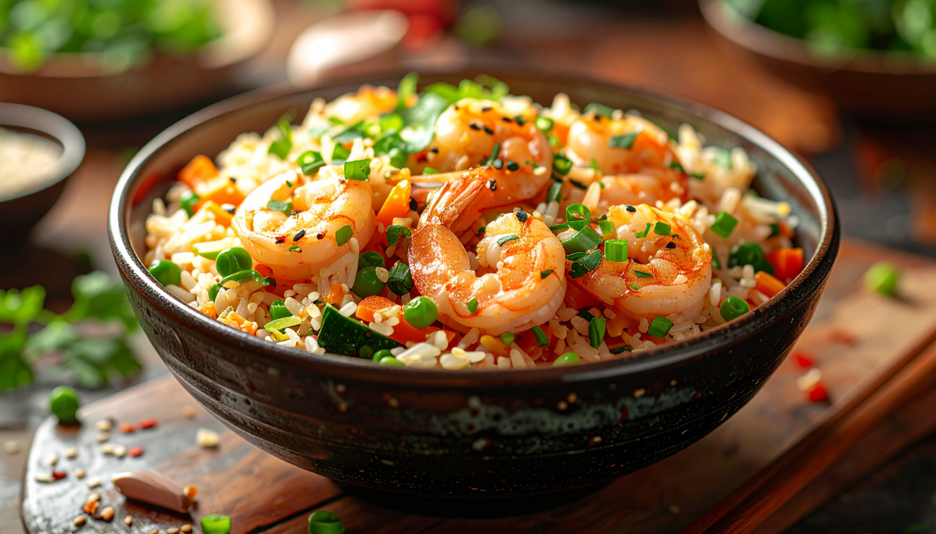 Garlic Shrimp Rice Bowl