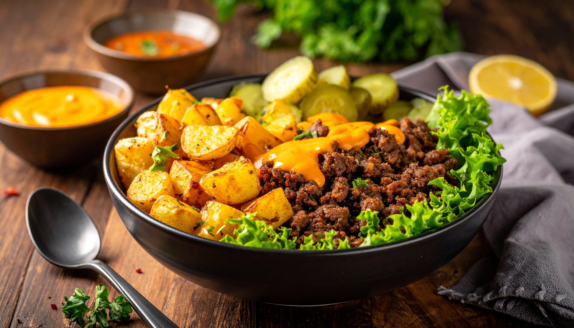 Cheeseburger Protein Bowl