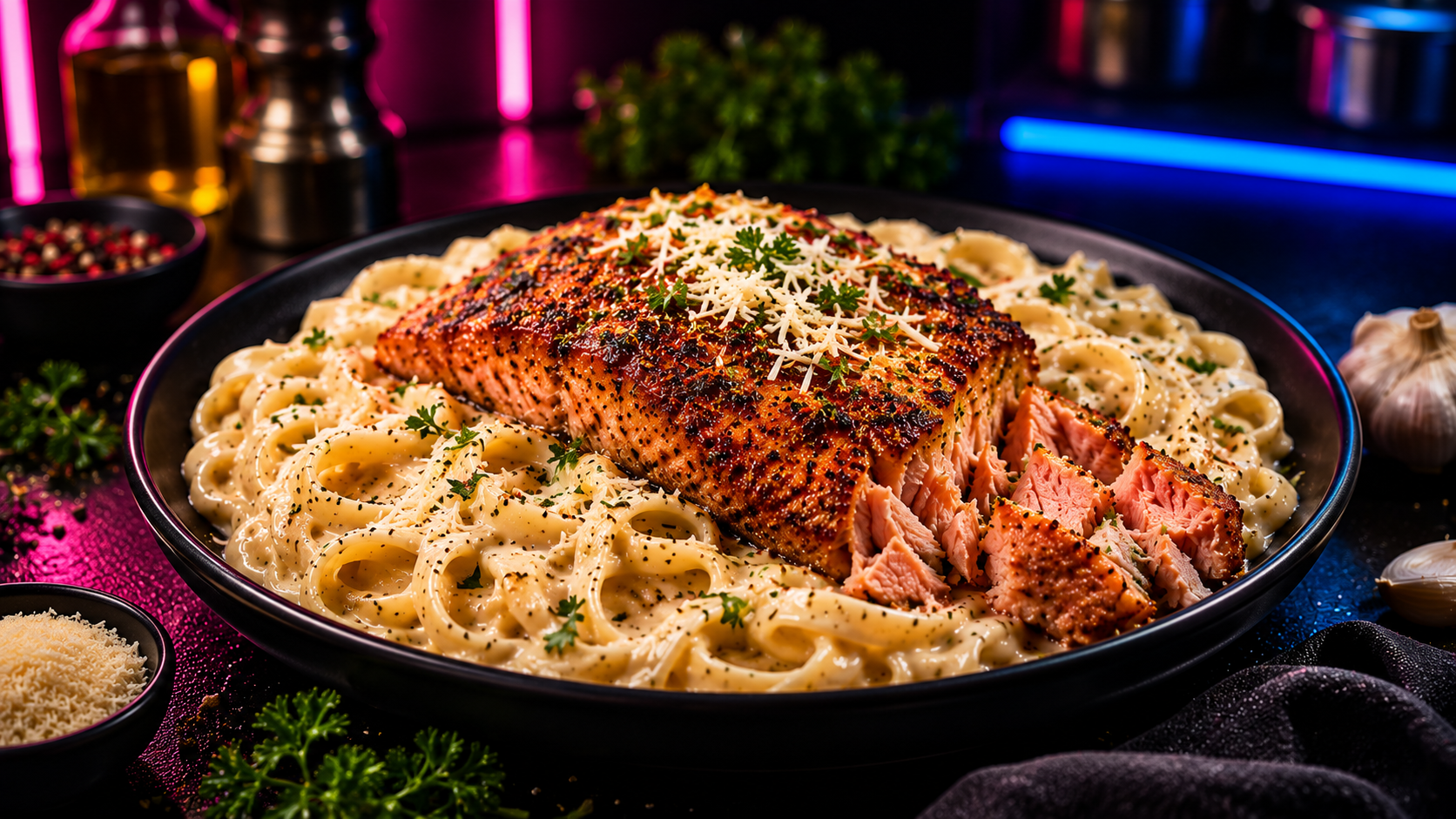 Cajun Salmon Alfredo (EBT-Friendly)