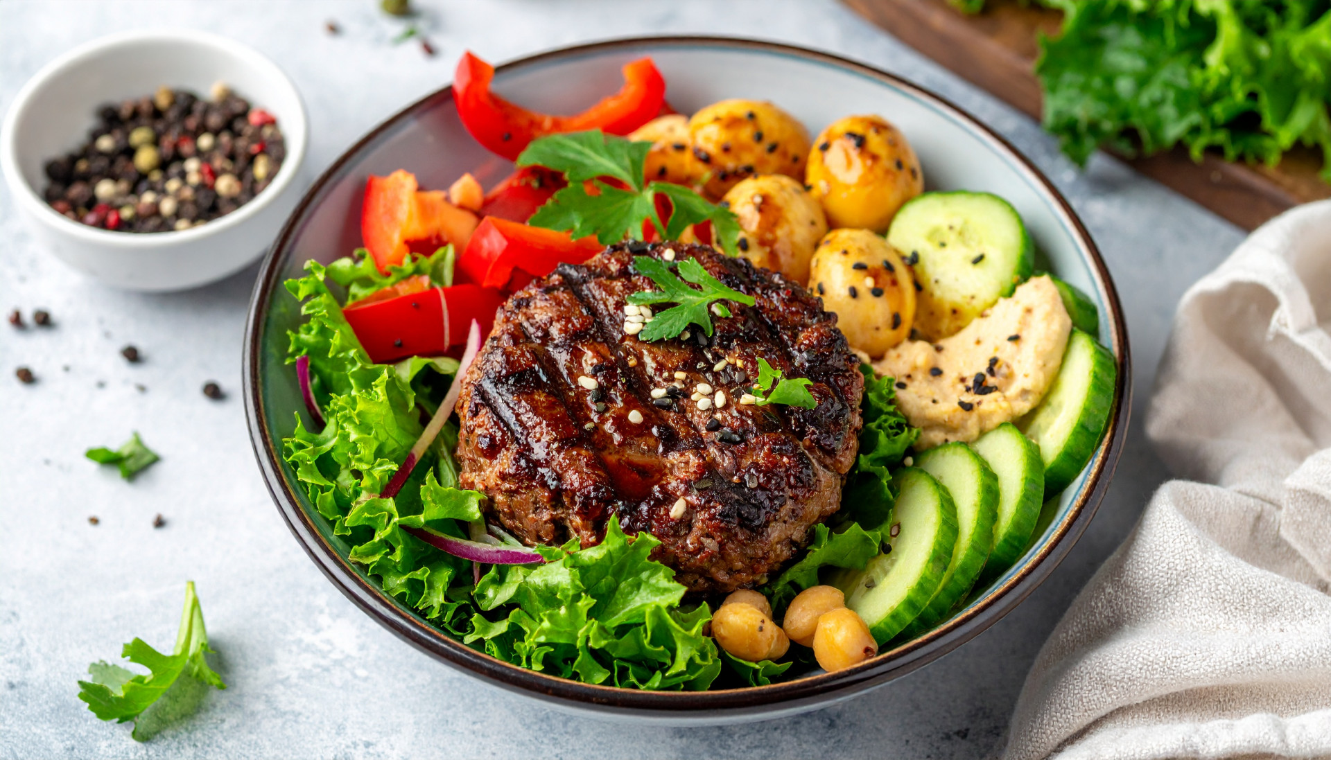 Lemon Herb Chicken with Roasted Sweet Potatoes & Avocado Salad