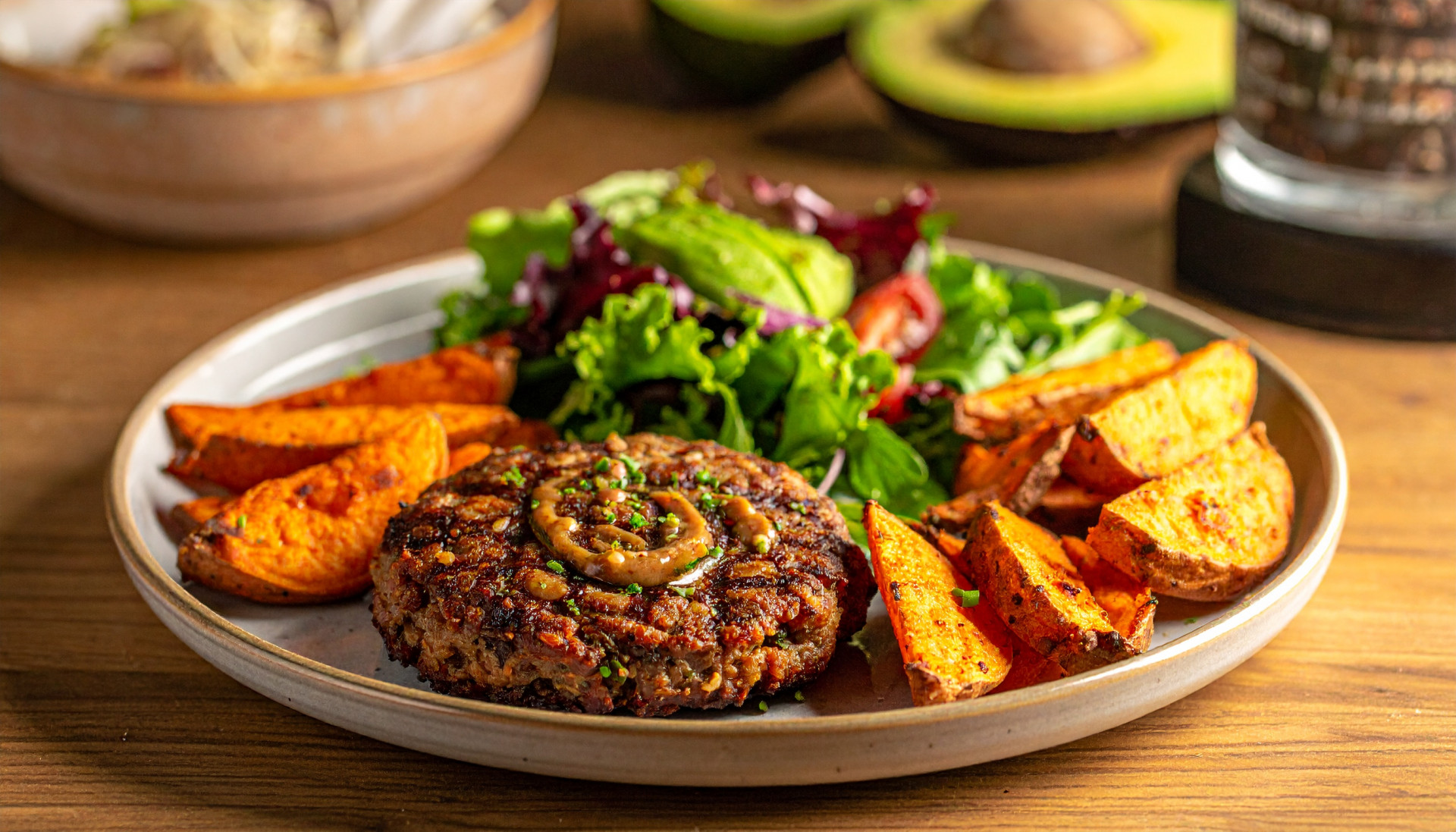 Bistro-Style Grass-Fed Burger Plate