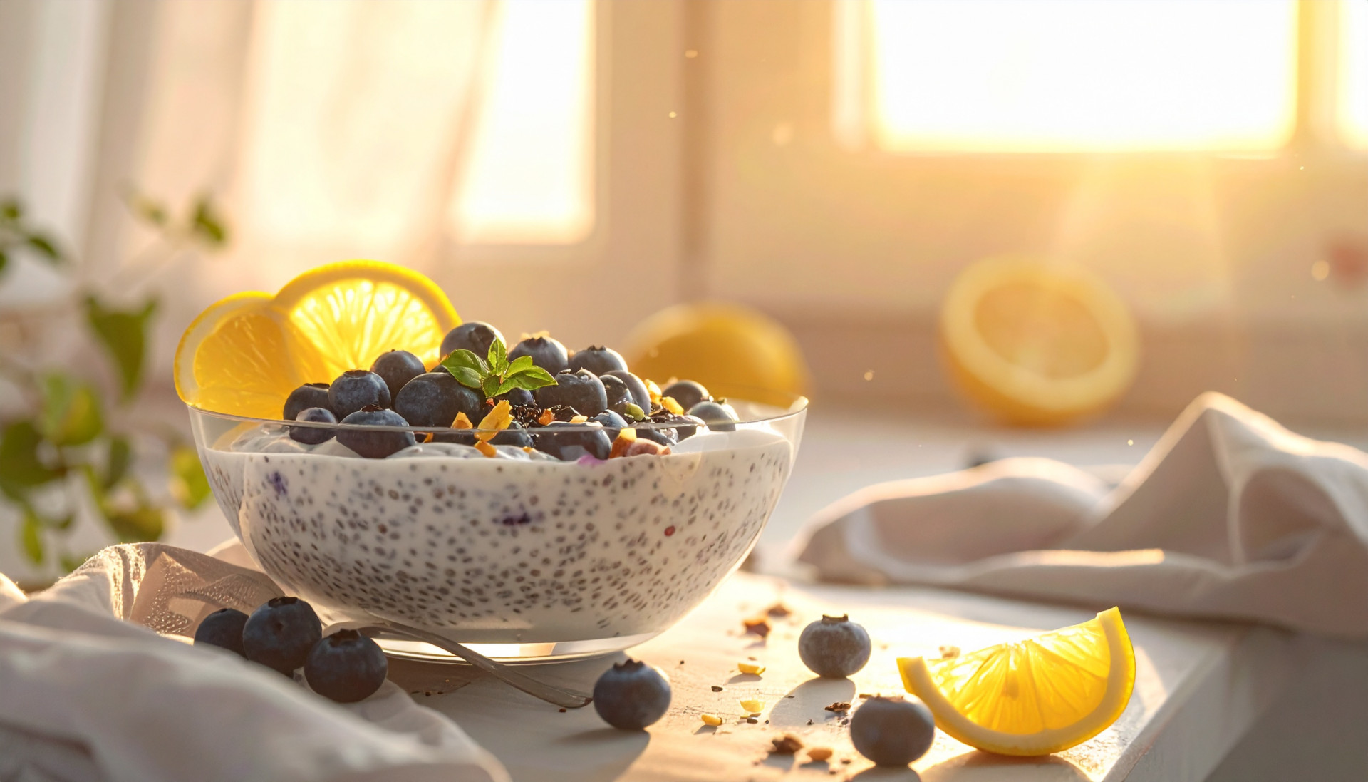 Blueberry Lemon Chia Yogurt Bowl