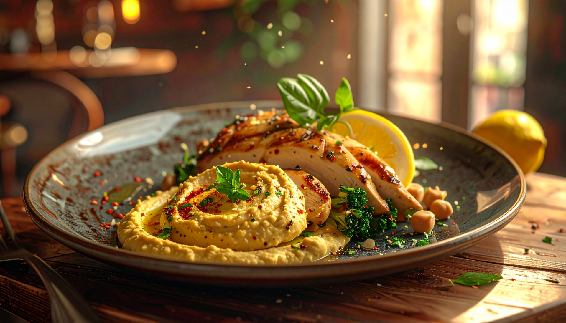 Lemon Chicken & Hummus Bistro Plate